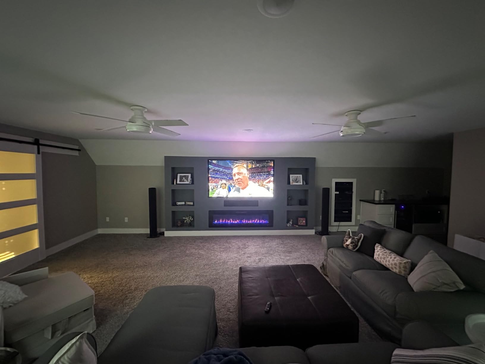 R.W.FLAME Electric Fireplace 50 inch Recessed and Wall Mounted, The Thinnest Fireplace, Low Noise, Fit for 2 x 6 Stud, Remote Control with Timer, Touch Screen, Adjustable Flame Colors and Speed customer photo 1