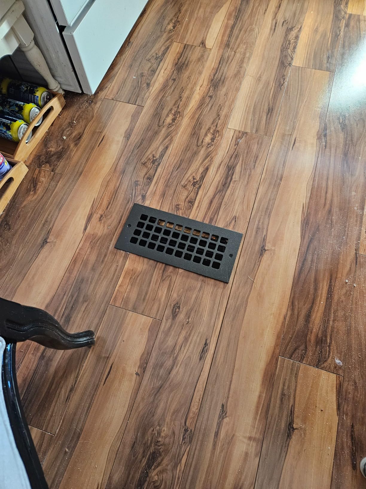 Scroll Series Black Cast Iron Victorian Floor Vent Cover Grille, Fits 4x10 Opening, with Underside Lip, No Mounting Holes, Made in USA customer photo 1