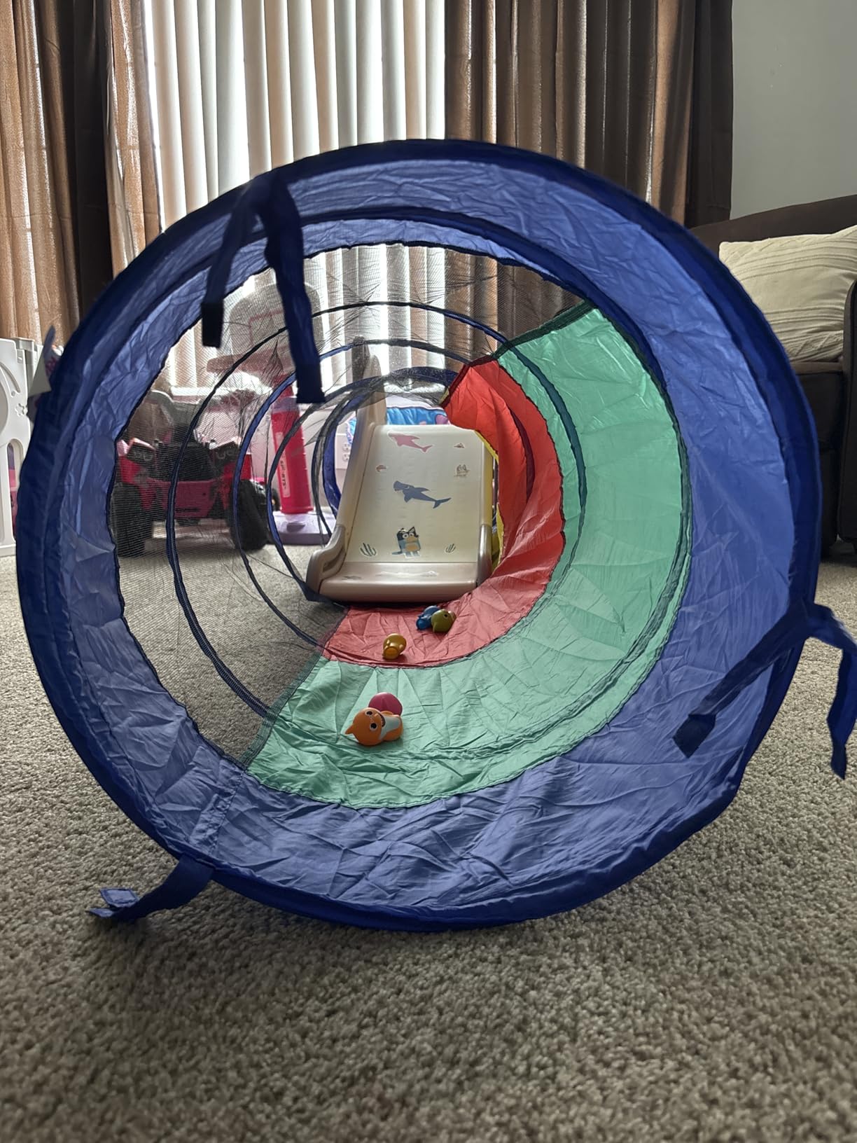Kiddey Play Tunnel Pop Up Tunnel Toys for Toddlers, Kids Multicolored Tunnel for Indoor/Outdoor Fun, Crawl & Play, Obstacle Course for Kids Gifts for Toddlers - Balls Not Included (2 Pk) customer photo 2