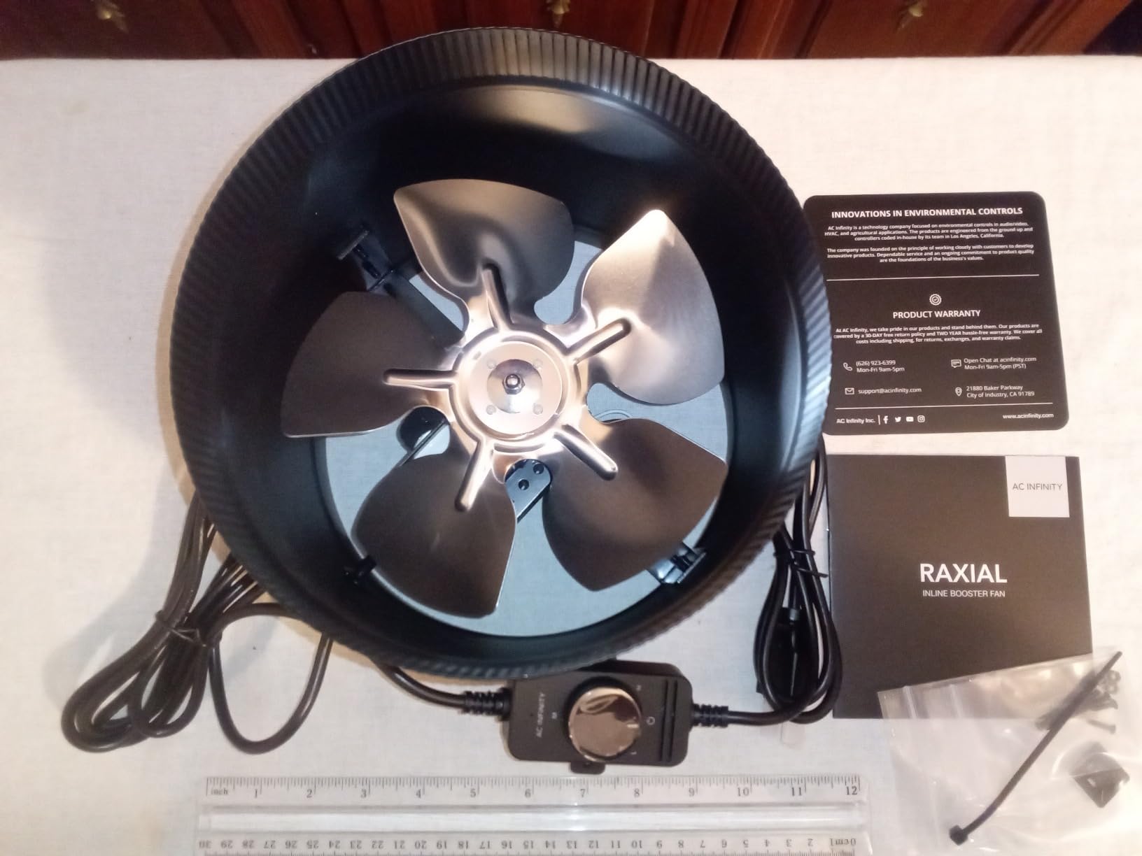 AC Infinity RAXIAL S4, Inline Booster Duct Fan 4