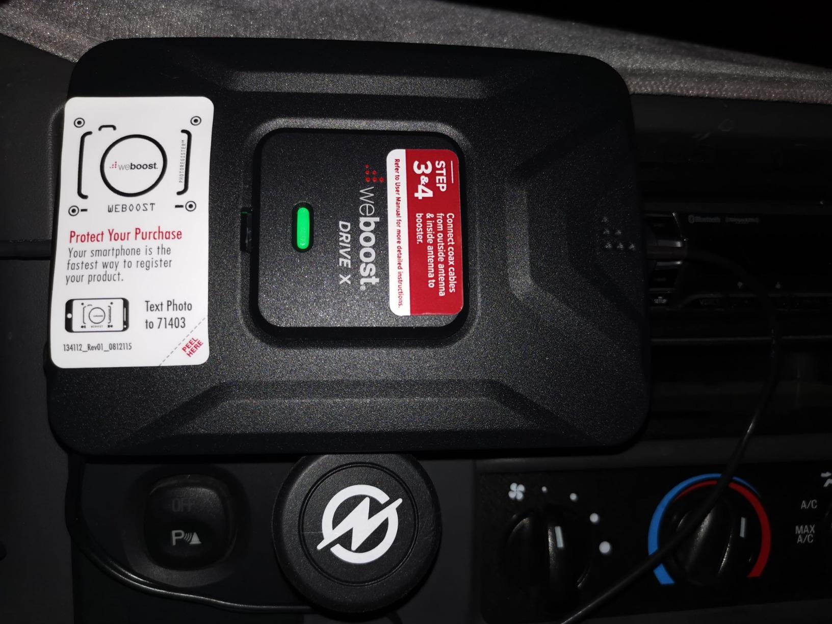 weBoost Drive X - Vehicle Cell Phone Signal Booster | 5G & 4G LTE | Magnetic Roof Antenna | Boosts All U.S. Carriers - Verizon, AT&T, T-Mobile | Made in the U.S. | FCC Approved (model 475021) customer photo 2