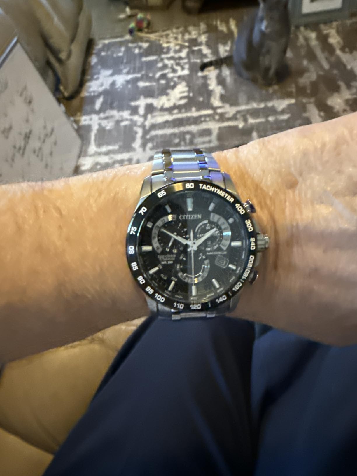 Citizen Men's Eco-Drive Sport Luxury PCAT Chronograph Watch (Super Titanium) customer photo 1