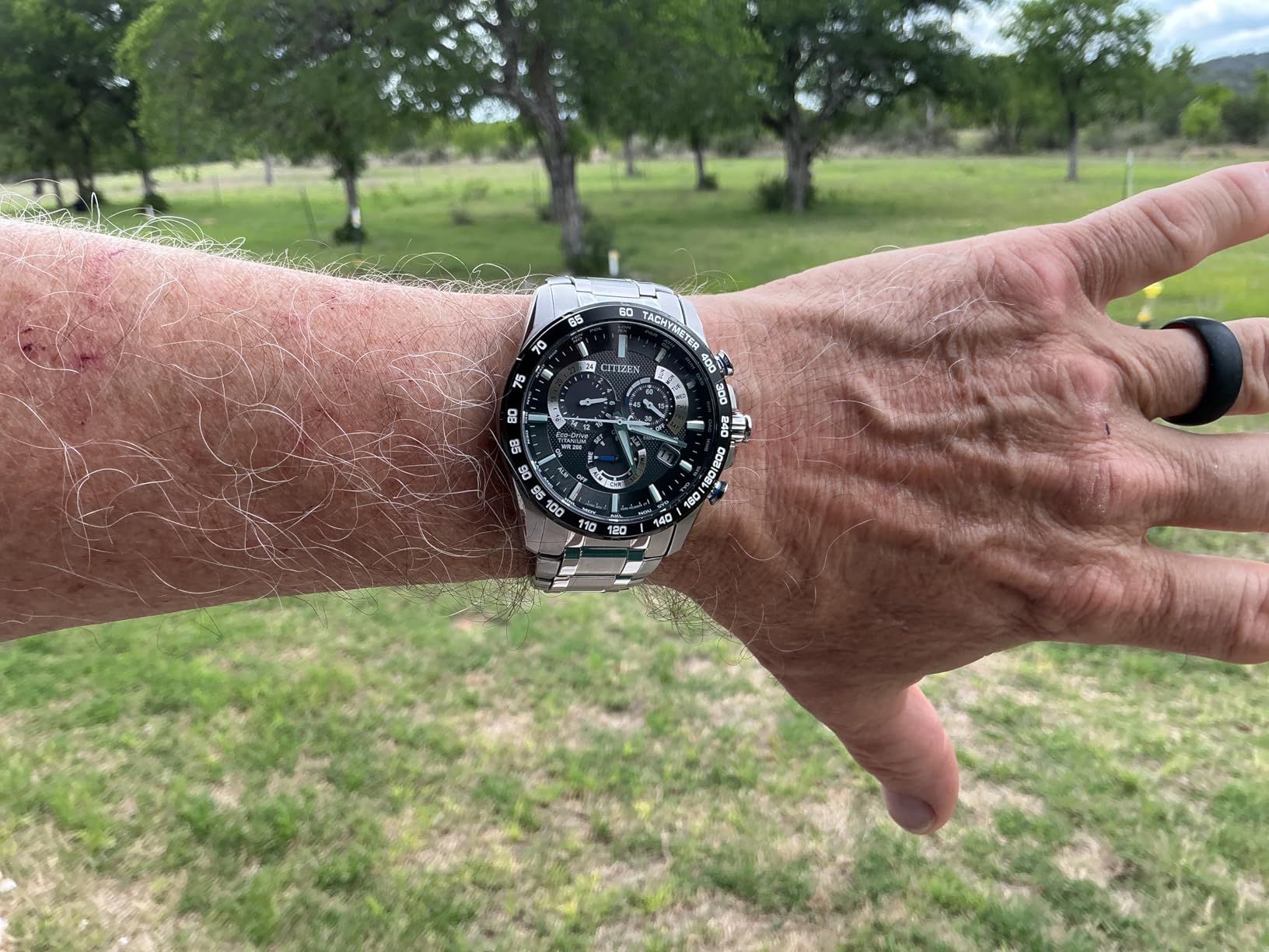 Citizen Men's Eco-Drive Sport Luxury PCAT Chronograph Watch (Super Titanium) customer photo 2