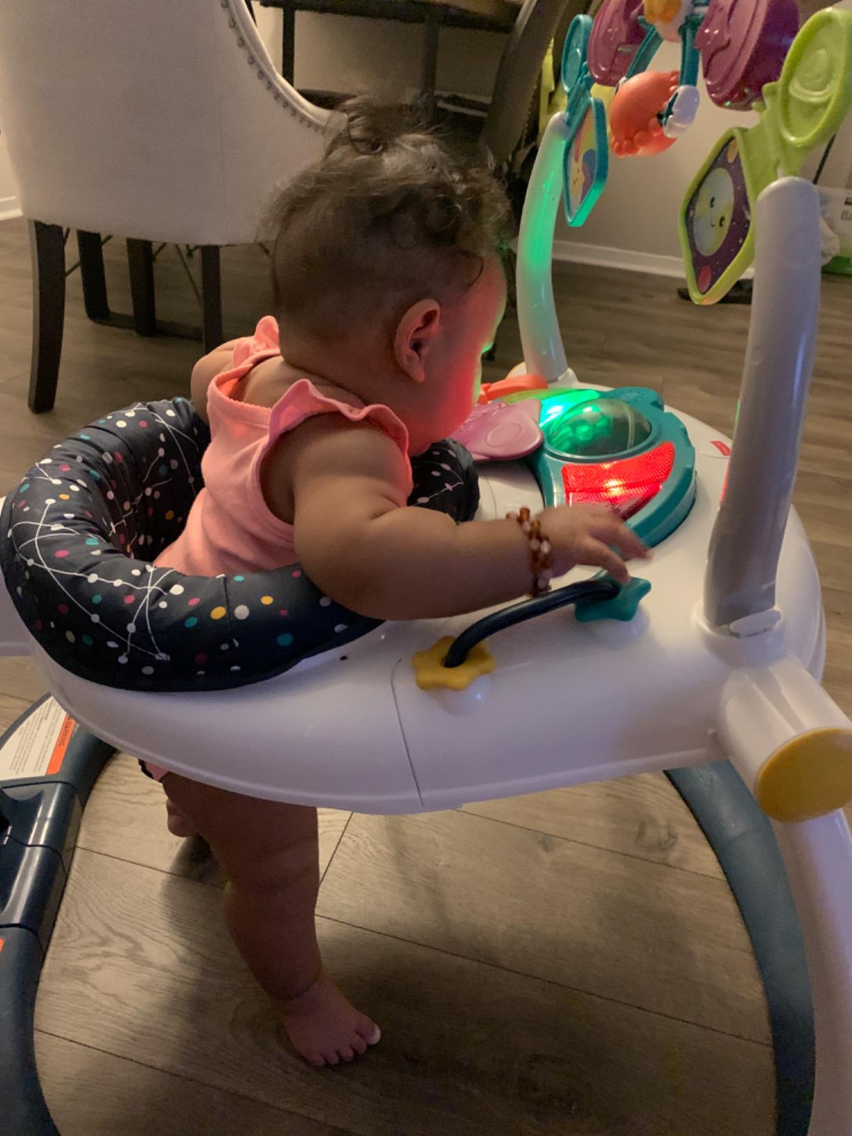 Fisher-Price Baby Jumperoo Baby Bouncer and Activity Center with Lights and Sounds, Astro Kitty SpaceSaver customer photo 2