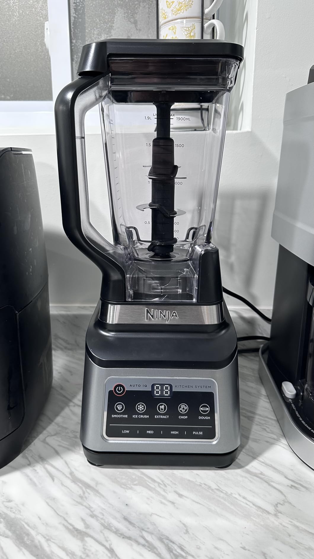 Ninja BN801 Professional Plus Kitchen System, 1400 WP, 5 Functions for Smoothies, Chopping, Dough & More with Auto IQ, 72-oz.* Blender Pitcher, 64-oz. Processor Bowl, (2) 24-oz. To-Go Cups, Grey | 1400-Peak-Watt Motor, 72-Oz Pitcher, 64-Oz Processor, 2×24-Oz To-Go Cups, 5 Auto-Iq Presets customer photo 2