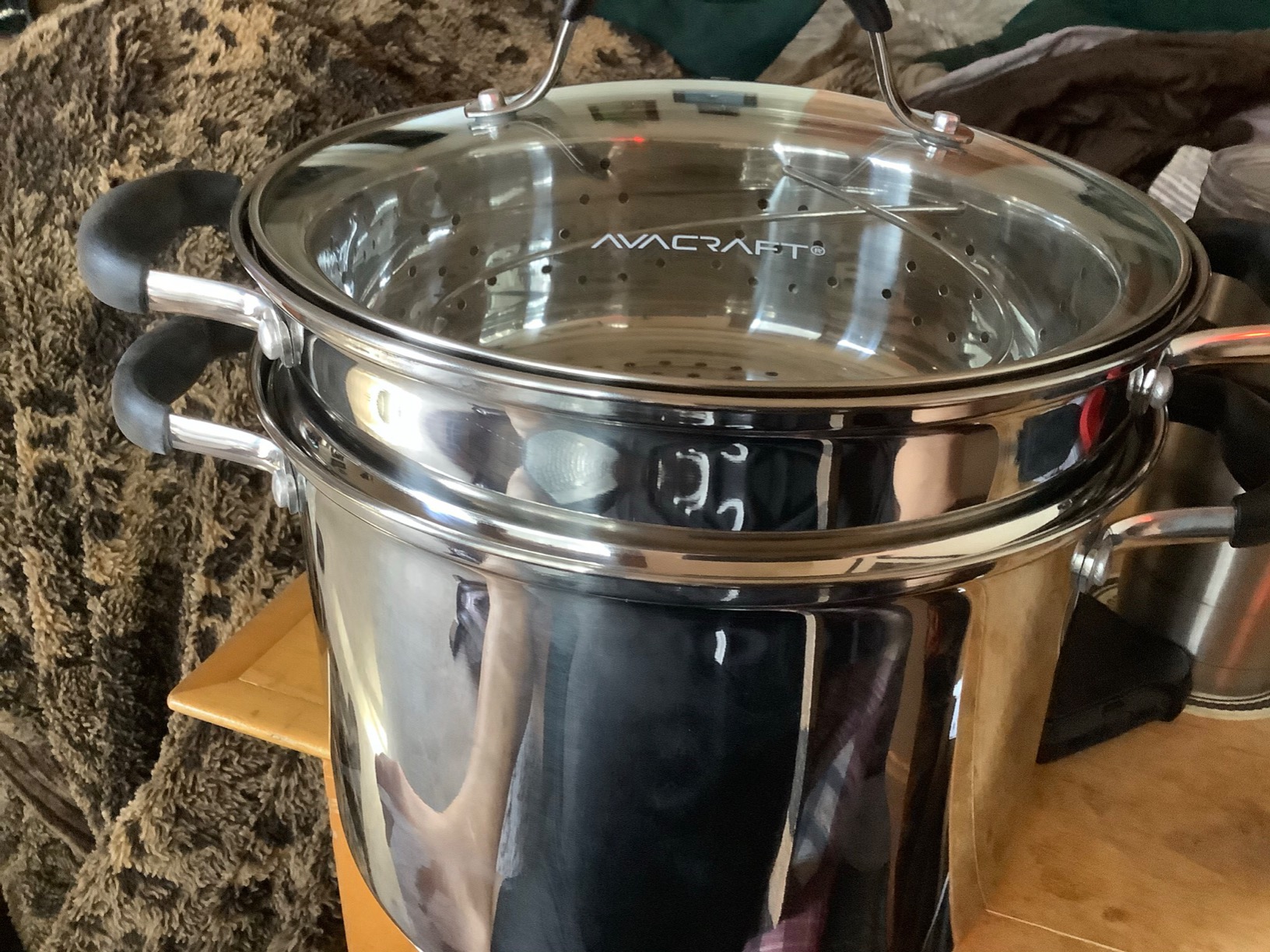 AVACRAFT 7 Quart 18/10 Stainless Steel 4 Piece Pasta Pot Set | Tempered Glass Lid, Steamer Basket, Pasta Strainer Insert, Induction Compatible, Oven Safe, Dishwasher Safe customer photo 1