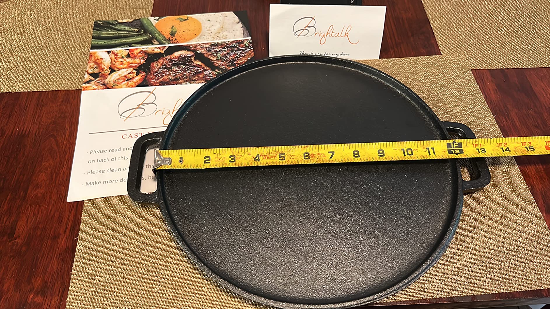 Reversible 12-Inch Double Handled Cast Iron Stovetop Grill/Griddle customer photo 2
