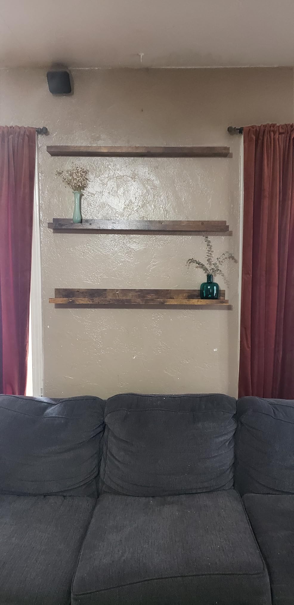 Giftgarden 36 Inch Large Floating Shelves for Wall Set of 3, Rustic Picture Ledge Wall Shelf for Bedroom Kitchen Bathroom Living Room Nursery Display, 3 Different Sizes customer photo 1