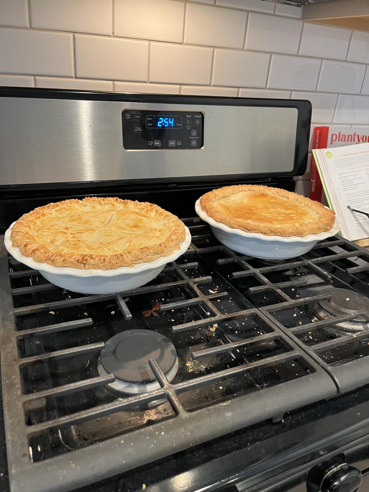 LE TAUCI Ceramic Pie Pans Plate for Baking, 9 inch Deep Dish Baking Dish, 52 ounce Bakeware for Apple Pecan Pie, Set of 2, White customer photo 1