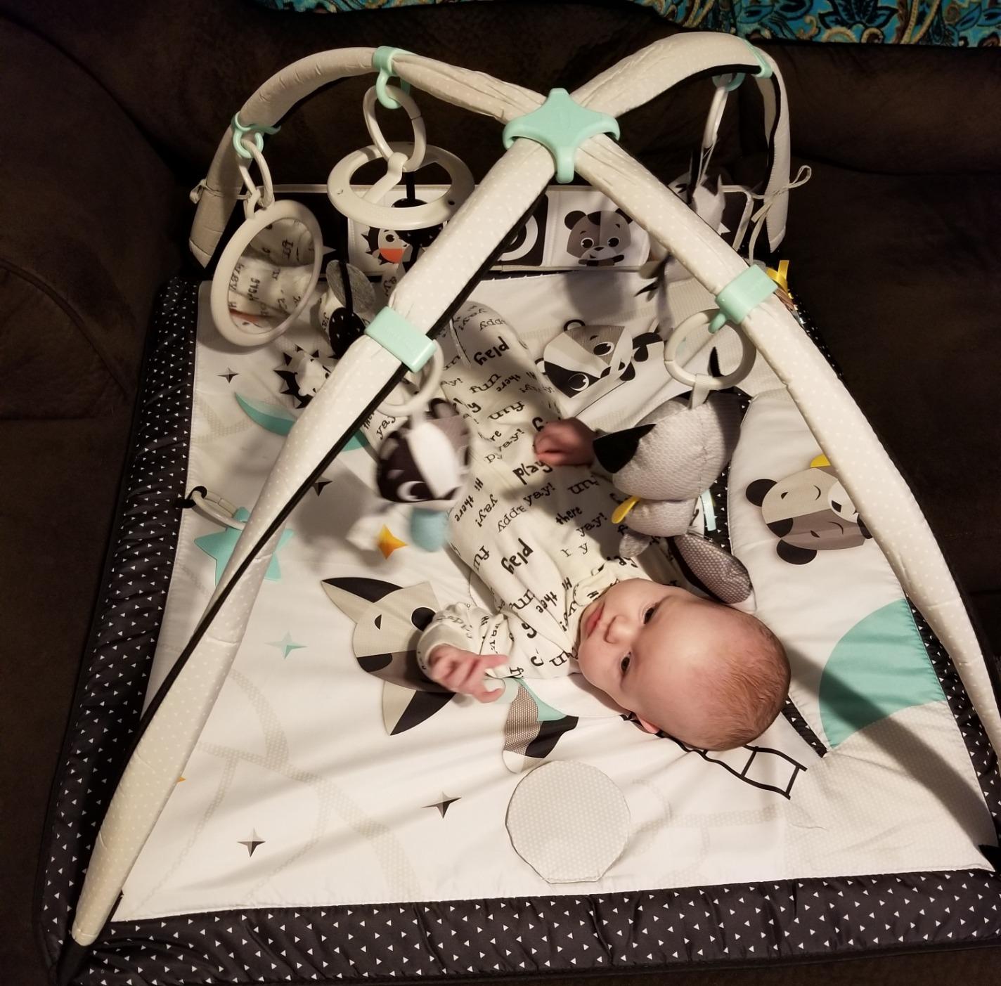 Tiny Love Baby Tummy Time Play Mat, Gymini Deluxe Baby Play Mats for Floor, Magical Tales Black & White Activity Gym customer photo 1