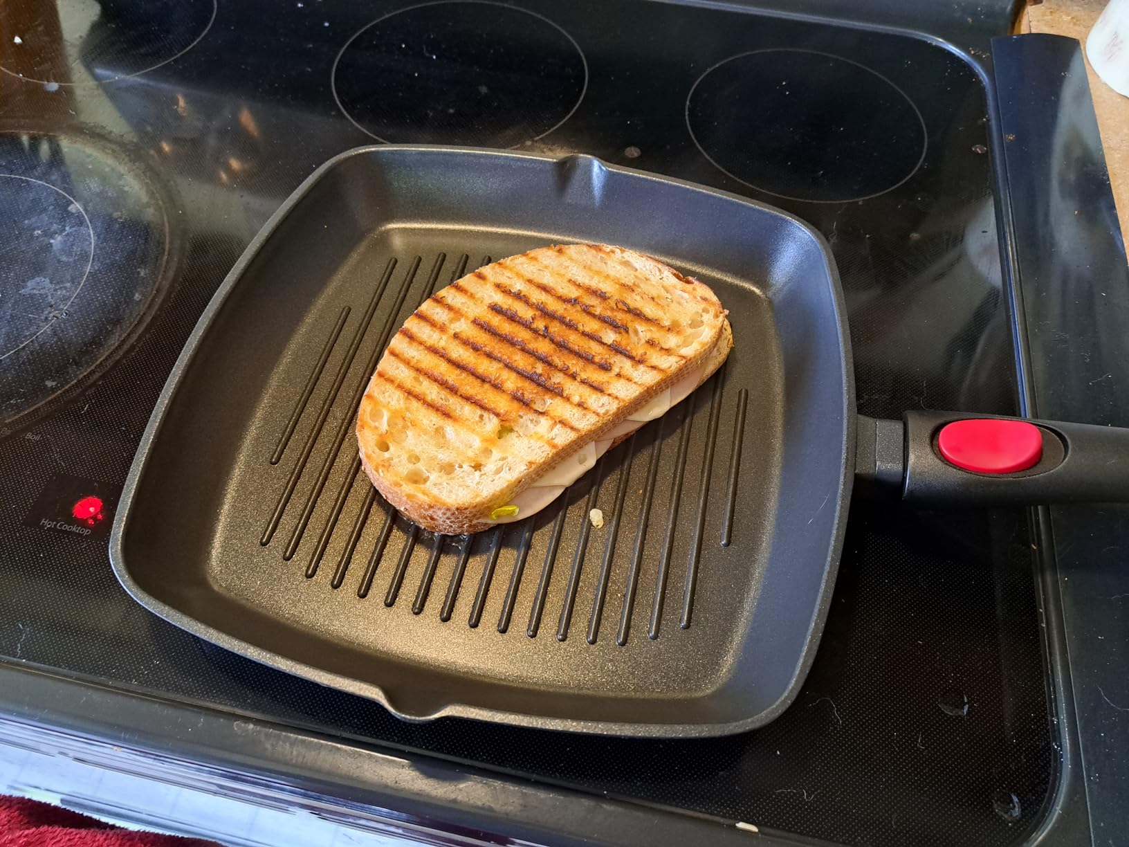 Moss & Stone Grill Pan for Indoor Cooking 11Inch Nonstick Square Grill Pan | RV Induction Griddle Pan with Removable Handle for Gas, Electric & Ceramic Stovetops, Oven Safe Skillet with Pour Spouts customer photo 2