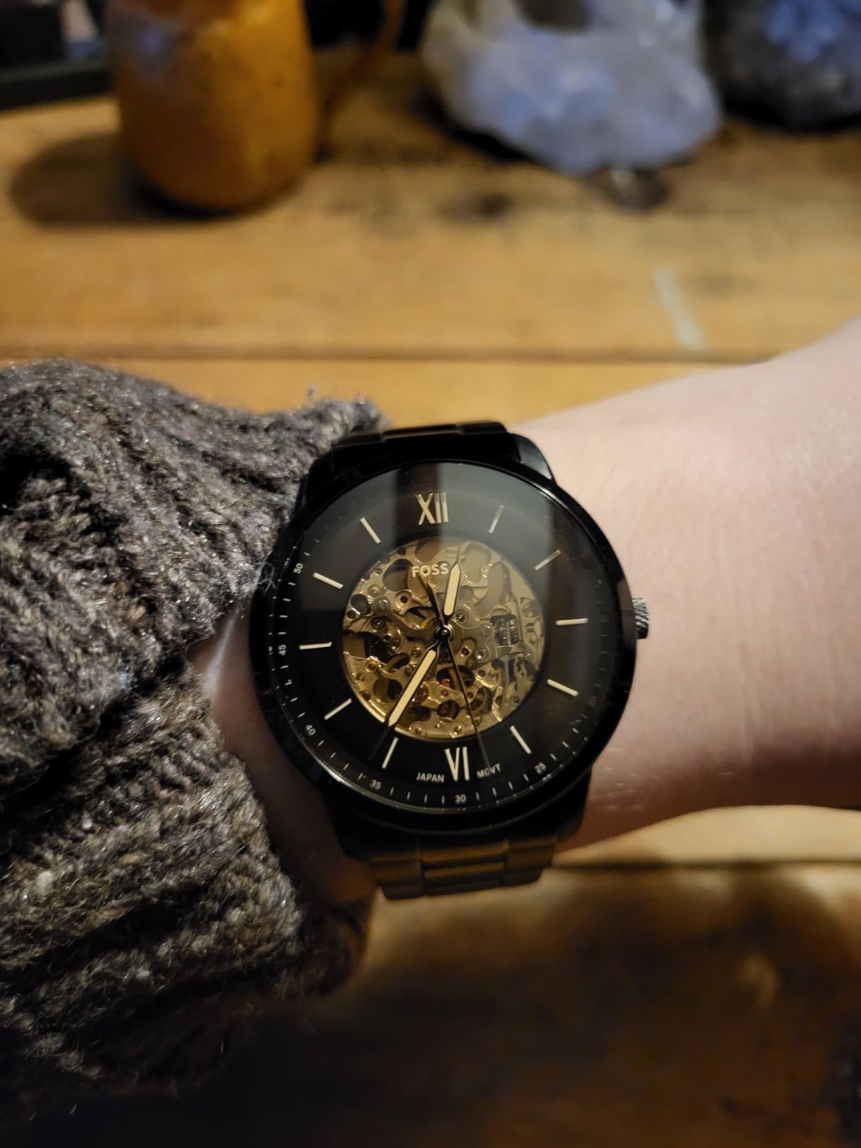 Fossil Men's Neutra Automatic Stainless Steel Three-Hand Skeleton Watch customer photo 1