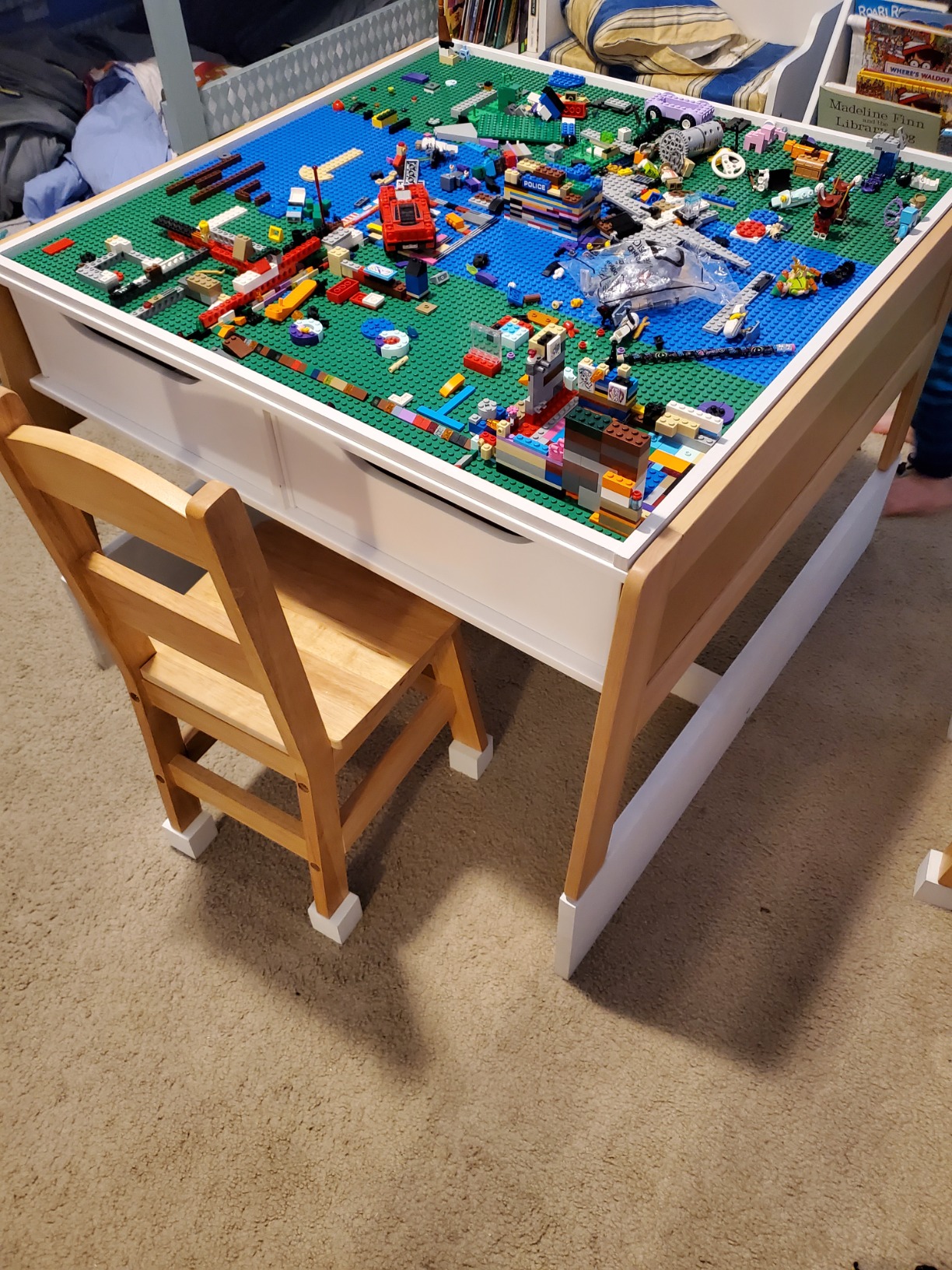 Melissa & Doug Kids Furniture Wooden Art & Activity Table with Bins Wooden Kids Activity Table, with Storage customer photo 1