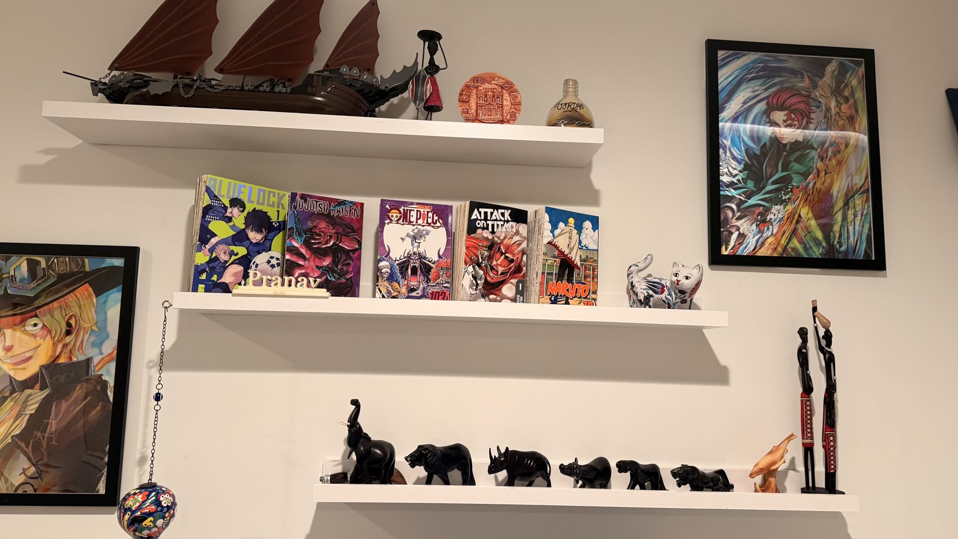 36 Inch Floating Shelves for Wall - Set of 3 in Ebony Black - Modern Rustic Style - Wall Mounted Display Shelves - Picture Ledges customer photo 2