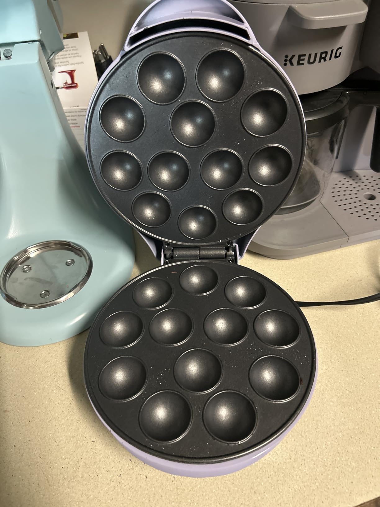 Holstein Housewares 12-Count Cake Pop Maker with Non-Stick Plates & Indicator Lights - Bakes 12 Sweet or Savory Pops Fast, Perfect for Birthday Treats & Holiday Party Snacks, Lavender customer photo 2
