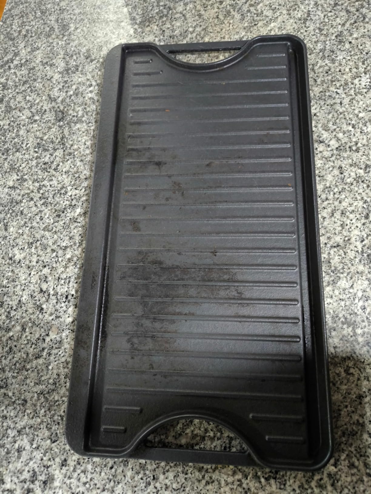 GGC Cast Iron Reversible Griddle | Double Sided Griddle Pan Perfect for Gas Grills and Stove Tops, 13 x 8.25 Rectangular Baking Flat and Ribbed Griddle Plate customer photo 1