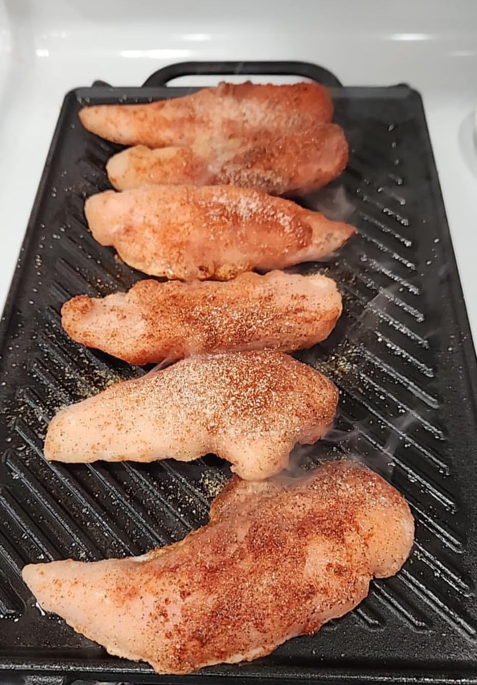 GGC Cast Iron Reversible Griddle | Double Sided Griddle Pan Perfect for Gas Grills and Stove Tops, 13 x 8.25 Rectangular Baking Flat and Ribbed Griddle Plate customer photo 2