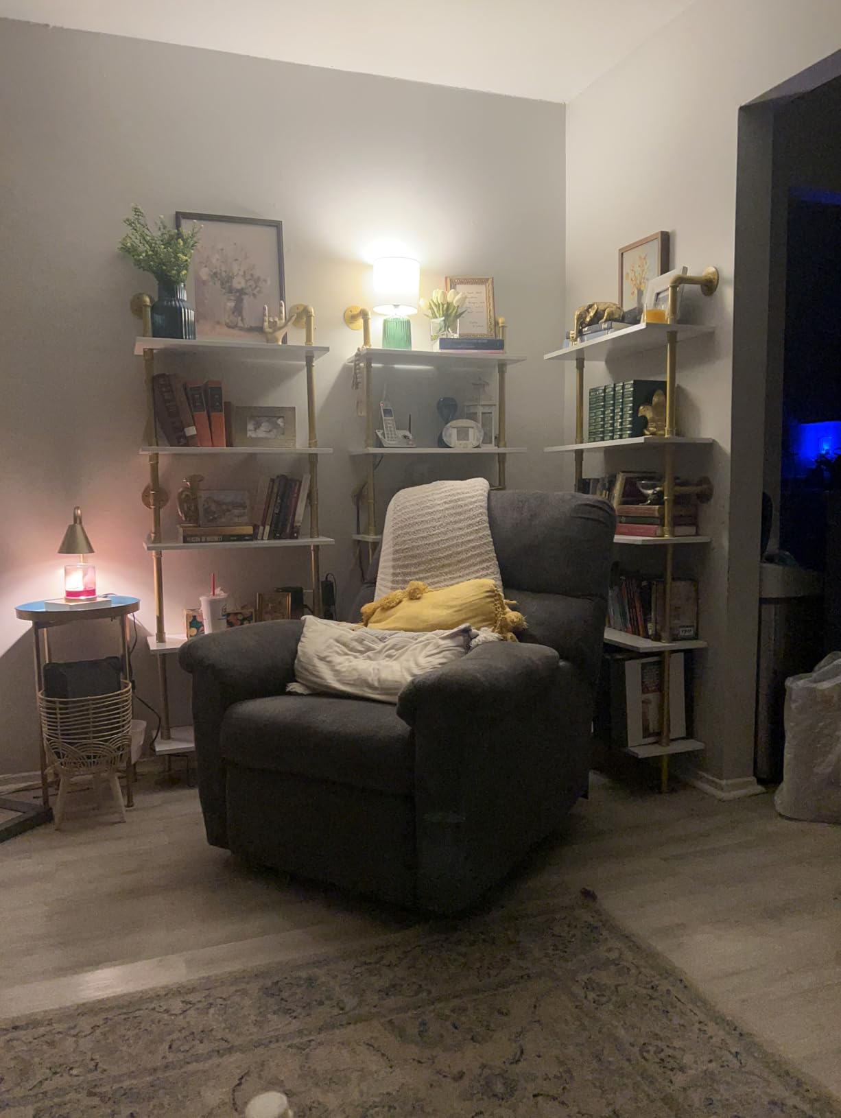 Industrial Pipe Shelving, 6-Tier Pipe Shelves Ladder Shelf, Modern Bookcase Wall Mount Bookshelf with Metal Frame, Book Shelves Wall Decor Wood Shelves for Home, Living Room, Office(23.6x9.8x78.8) customer photo 2