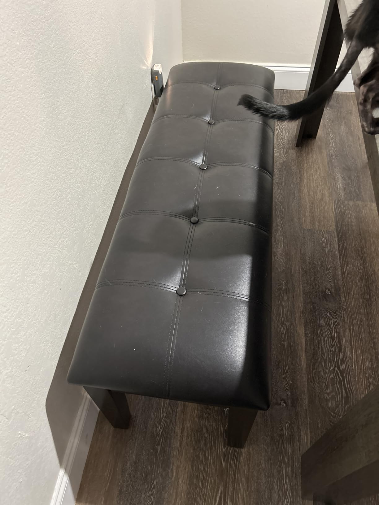 Signature Design by Ashley Hallanden Rustic Tufted Upholstered Dining Room Bench, Gray customer photo 2