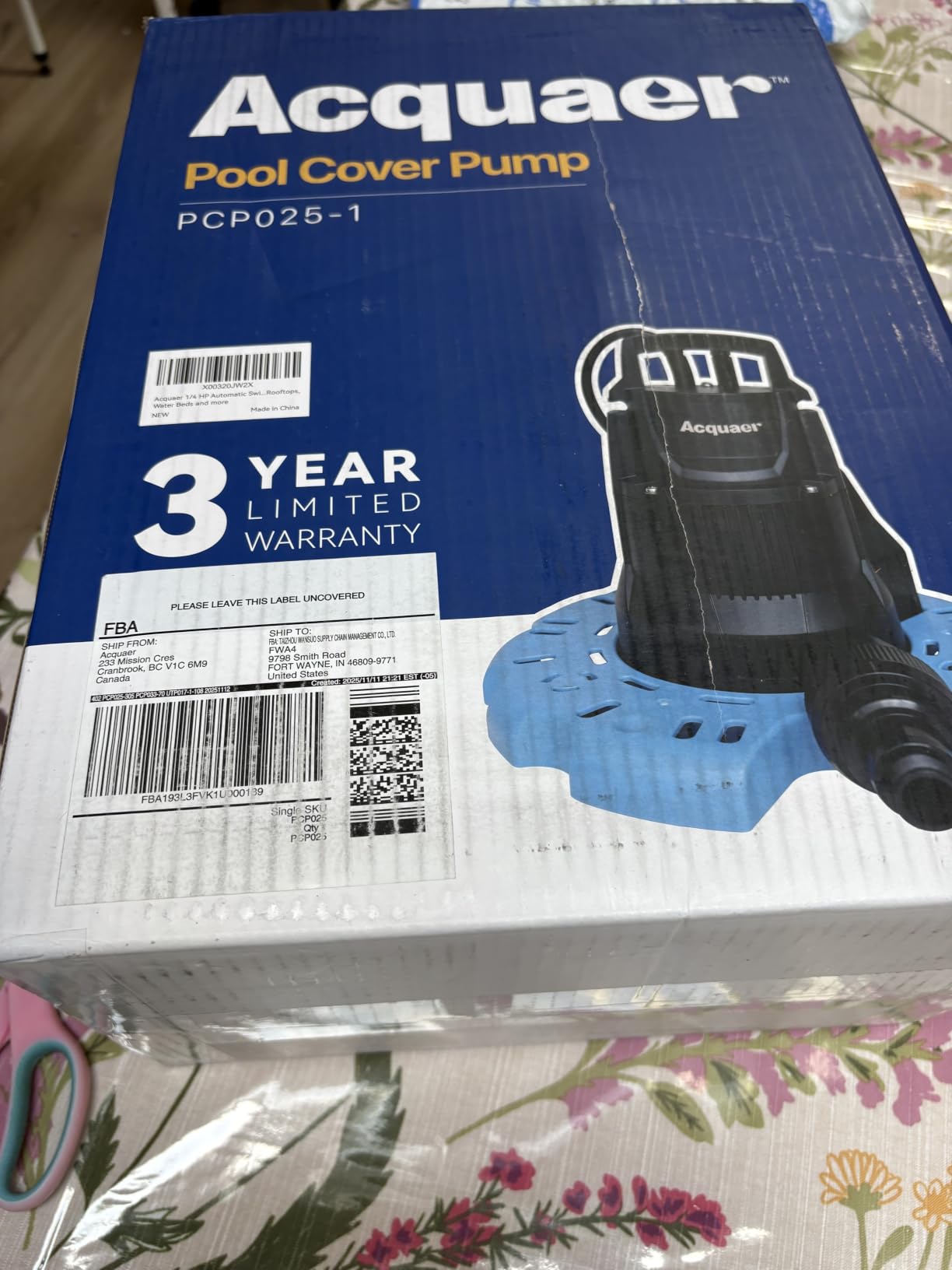 Submersible Water Pump 1/6 HP Sump Pump Thermoplastic Utility Pump Small Electric Water Pump 1750GPH Water Remove for Basement Hot Tubs Garden Pool Cover Draining with 10 ft Cord customer photo 1