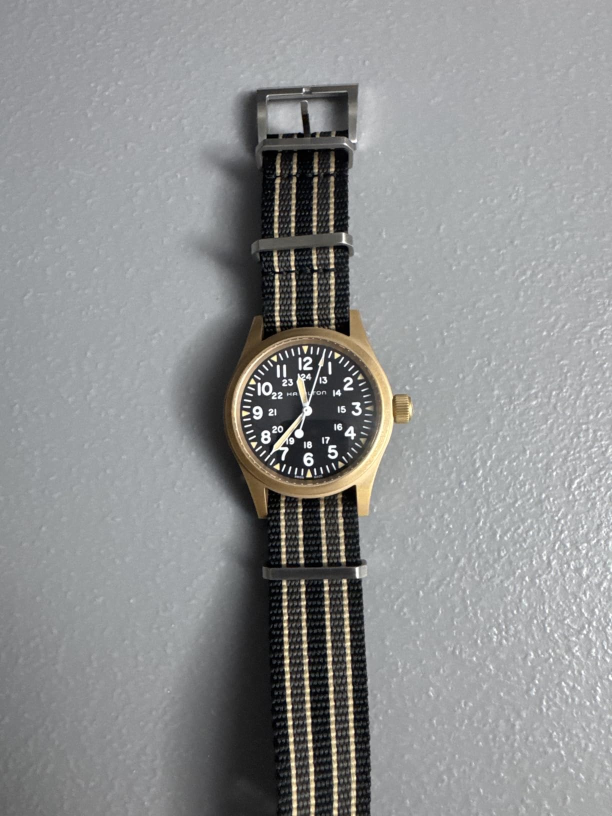 Hamilton Khaki Field Mechanical Men's Watch, 38mm Bronze and Titanium Case, Swiss Made, Black Dial customer photo 1