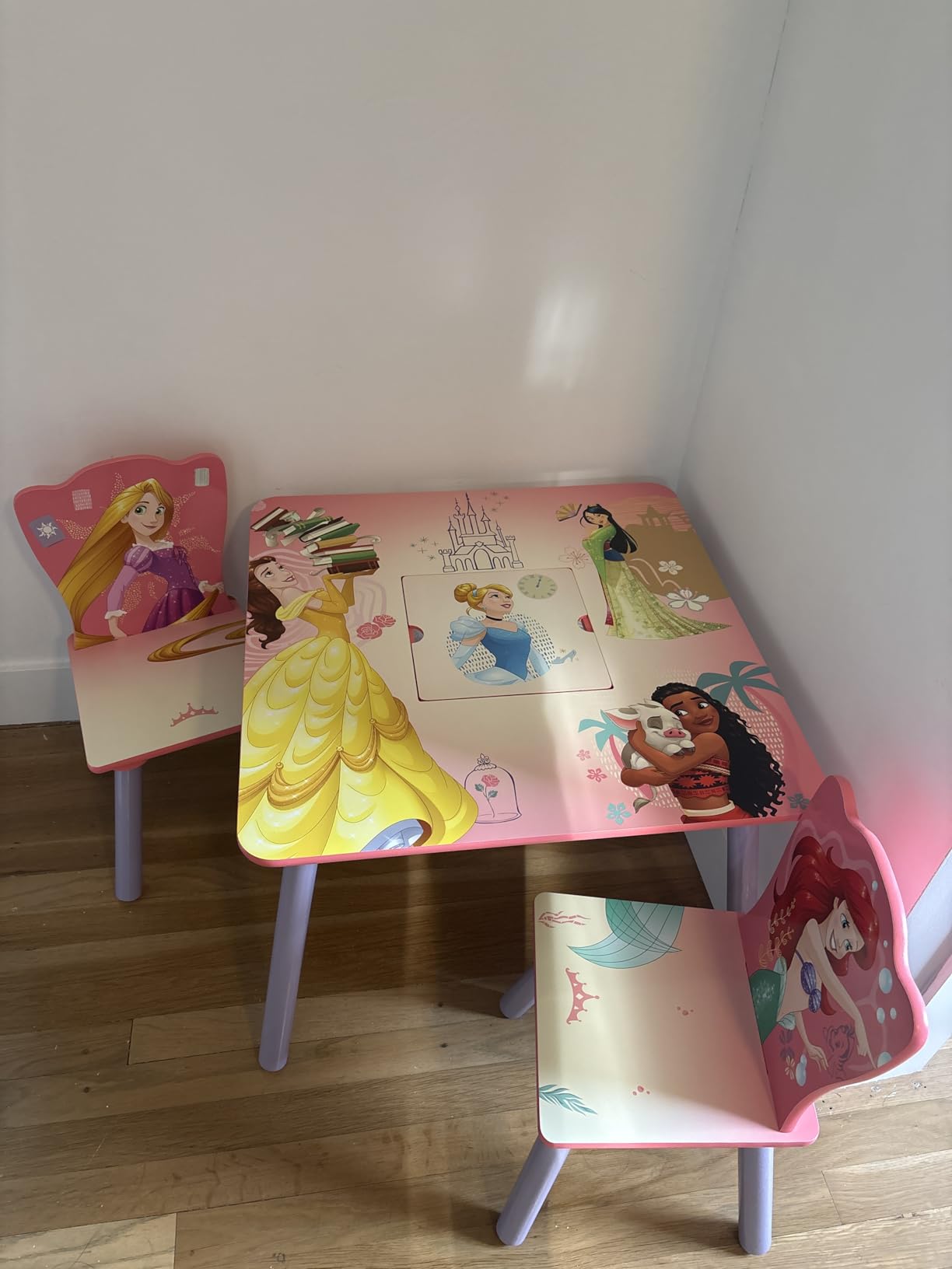 Delta Children Kids Table and Chair Set with Storage (2 Chairs Included) - Ideal for Arts & Crafts, Snack Time, Homeschooling, Homework & More, Disney Princess customer photo 1