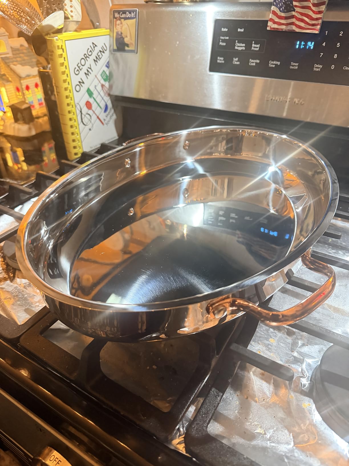 CONCORD Premium 12 Quart Stainless Steel Roasting Pan with Hangable Rack, Oval Turkey Roaster with Griddle Lid Multi-use Cookware customer photo 1