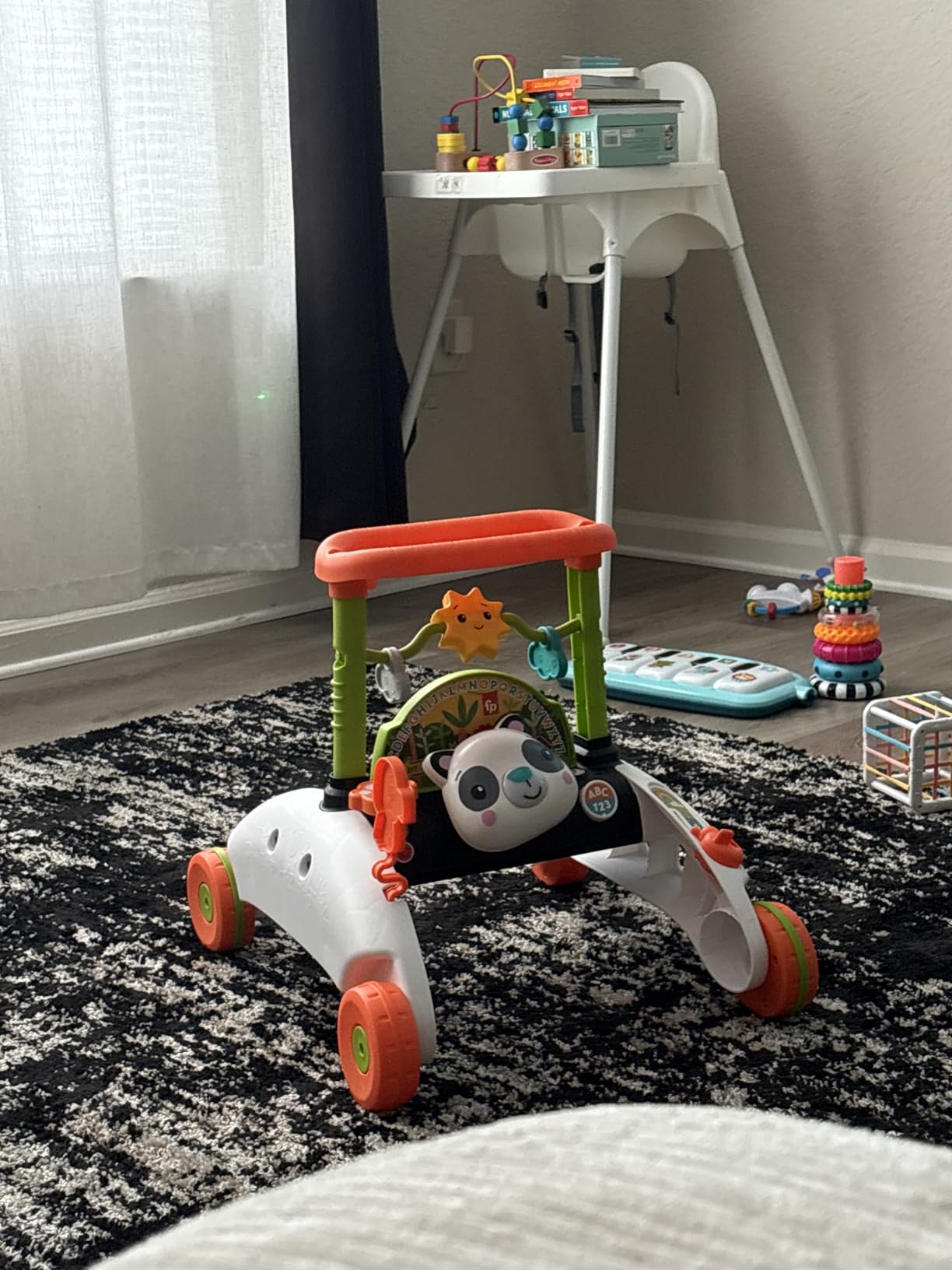 Fisher-Price Baby Push Toy 2-Sided Steady Speed Panda Walker Musical Learning Activity with 3 Blocks for Infants Ages 6+ Months (Amazon Exclusive) customer photo 1