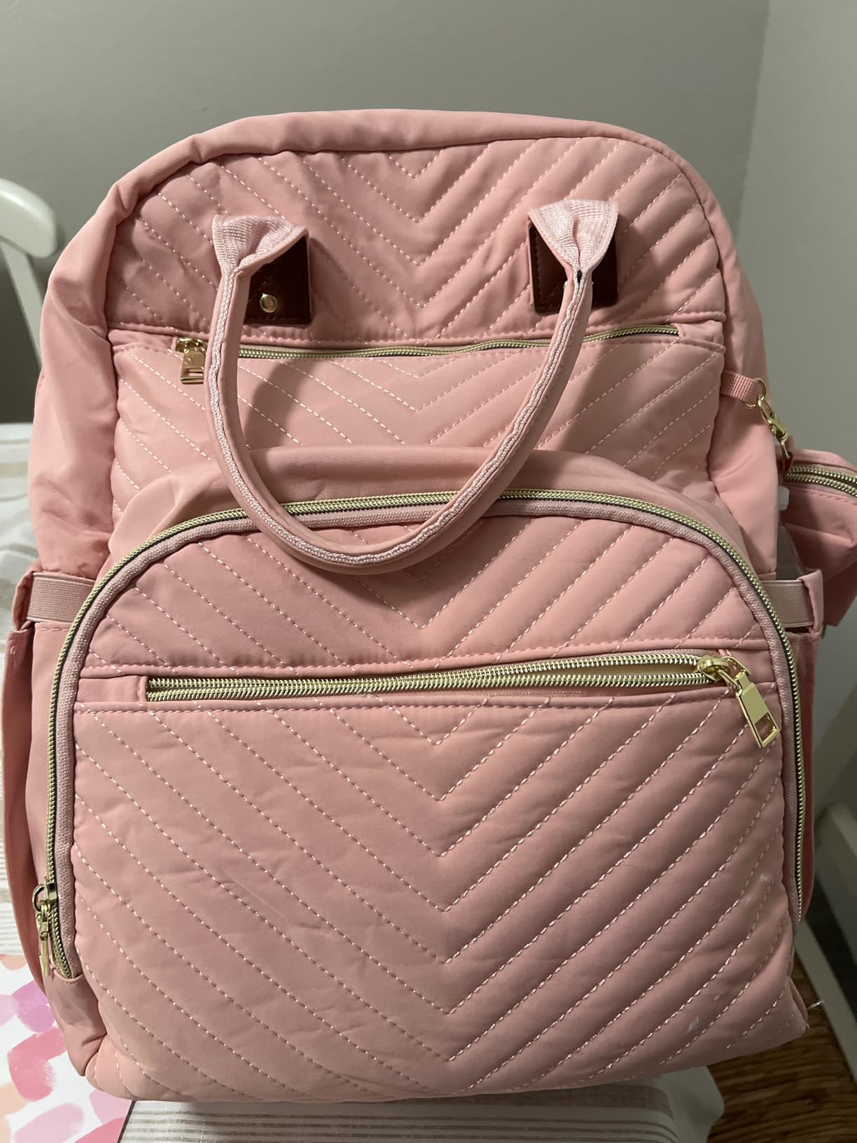 Tenot Baby Diaper Bag Backpack, Travel Diaper Bags for Baby Girl Boy Large Capacity Baby Bag Backpack for Women Black customer photo 1