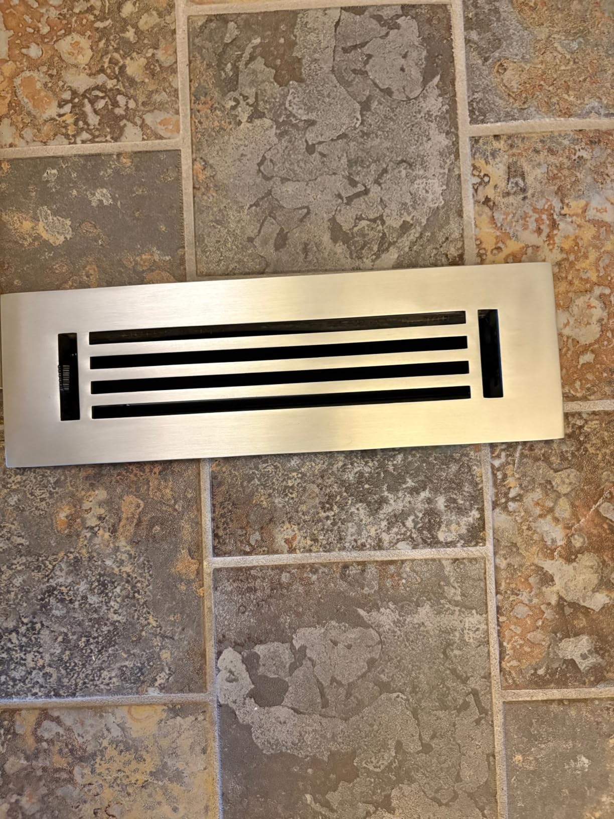 4 x 10 Cast Aluminum Linear Bar Vent Cover with Damper - Brushed Brass (Overall: 5.75 x 11.75) | Floor Register - Wall Register customer photo 2
