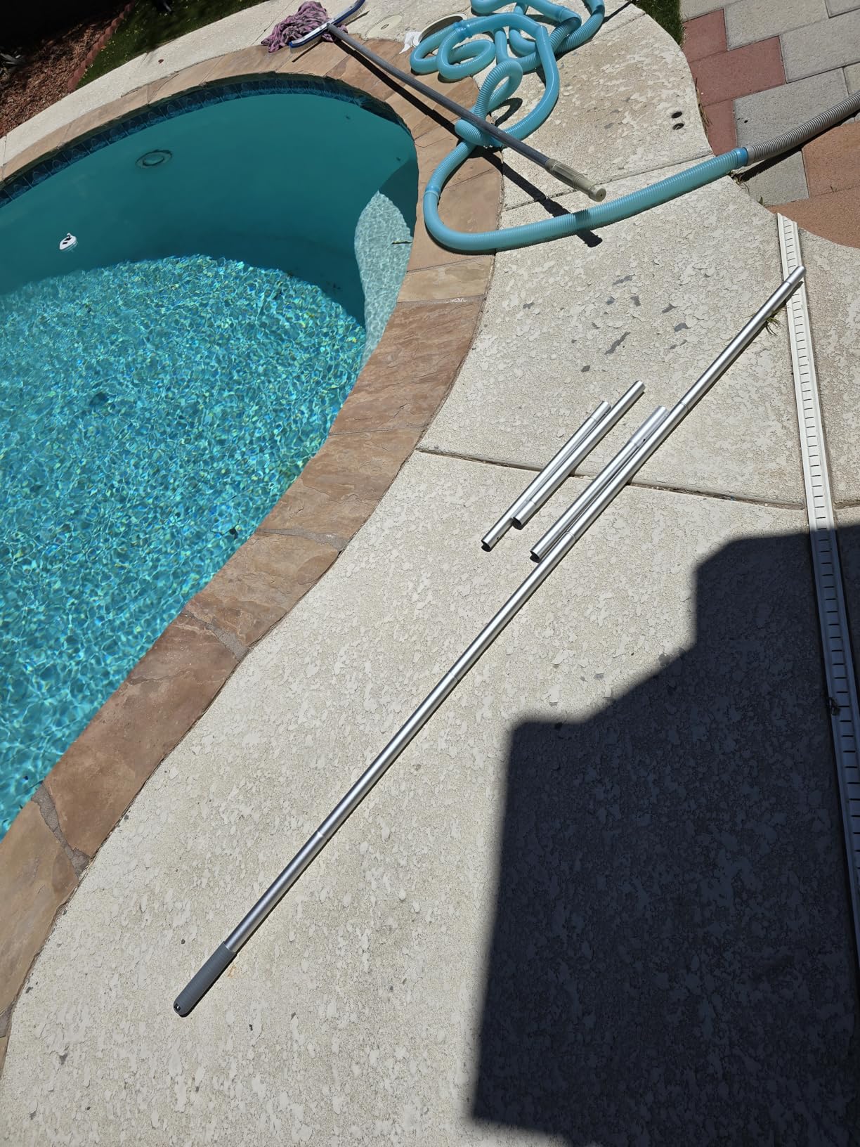 Pool Pole - 10.5 Foot Anodized Aluminum Extension Cleaning Poles, for Skimmer Net, Pool Brush & Vacuum Head customer photo 1