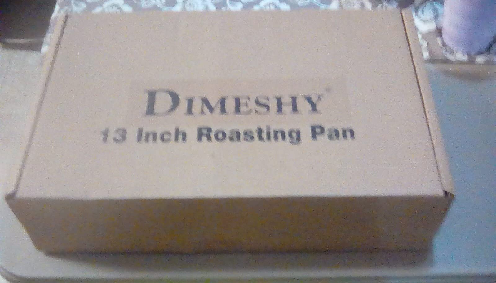 DIMESHY 18Inch Roasting Pan, Enamel on Steel, Black Covered Oval Roaster Pan with Lid, Large Cookware for Turkey, Small Chicken, Roast Baking Pan. customer photo 1