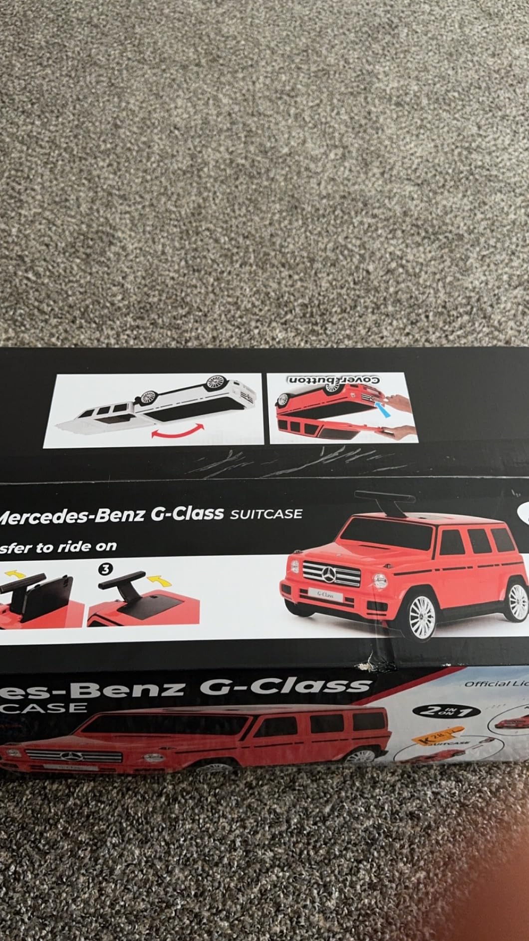 Best Ride On Cars Mercedes G-Class Suitcase Ride On Push Car, Carry-On Luggage for Travel, Realistic Car Look, Inbuilt Storage Space, Compact Size, For Kids Aged 2-6 Years, Large, Black customer photo 1