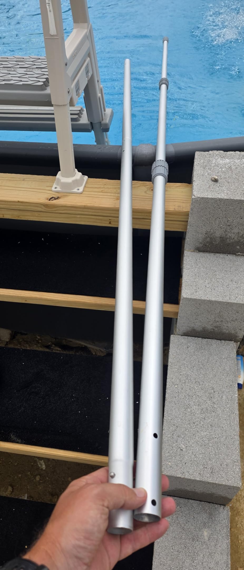 Pool Pole - Professional 15 Foot Telescoping Swimming Pool Cleaning Poles, Adjustable Telescopic Pole, for Skimmer Net, Brush, Vacuum Head customer photo 1