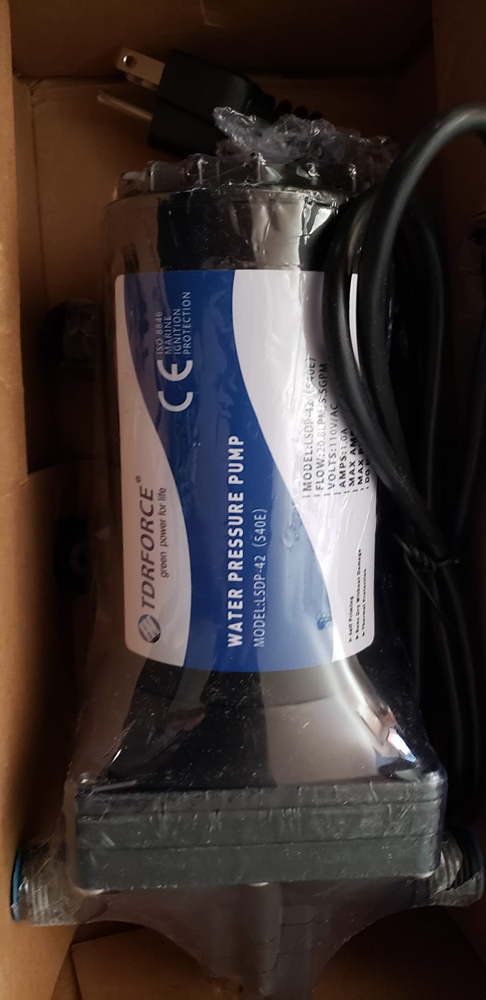 Fresh Water Pump 5.5GPM Pressure Increase Booster Pump 75 PSI Transfer Pump 110V Self Priming on Demand Diaphragm Pump Washdown Pump for Boats Inline Water Pump for Garden Hose customer photo 2