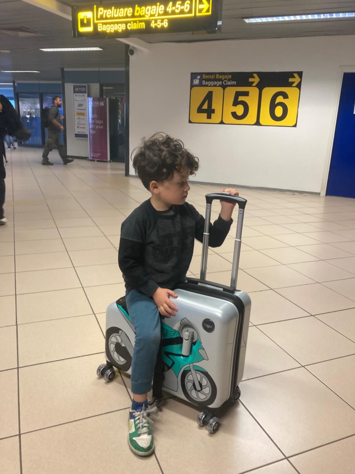 LIL FLYER GO Version 2 Ride On Suitcase for Kids | Carry On Luggage with Toddler Seat, Foldable Handlebars, Pedals, and Removable Wheels | Holds up to 80 lbs | Glam | Ages 2-6 customer photo 2