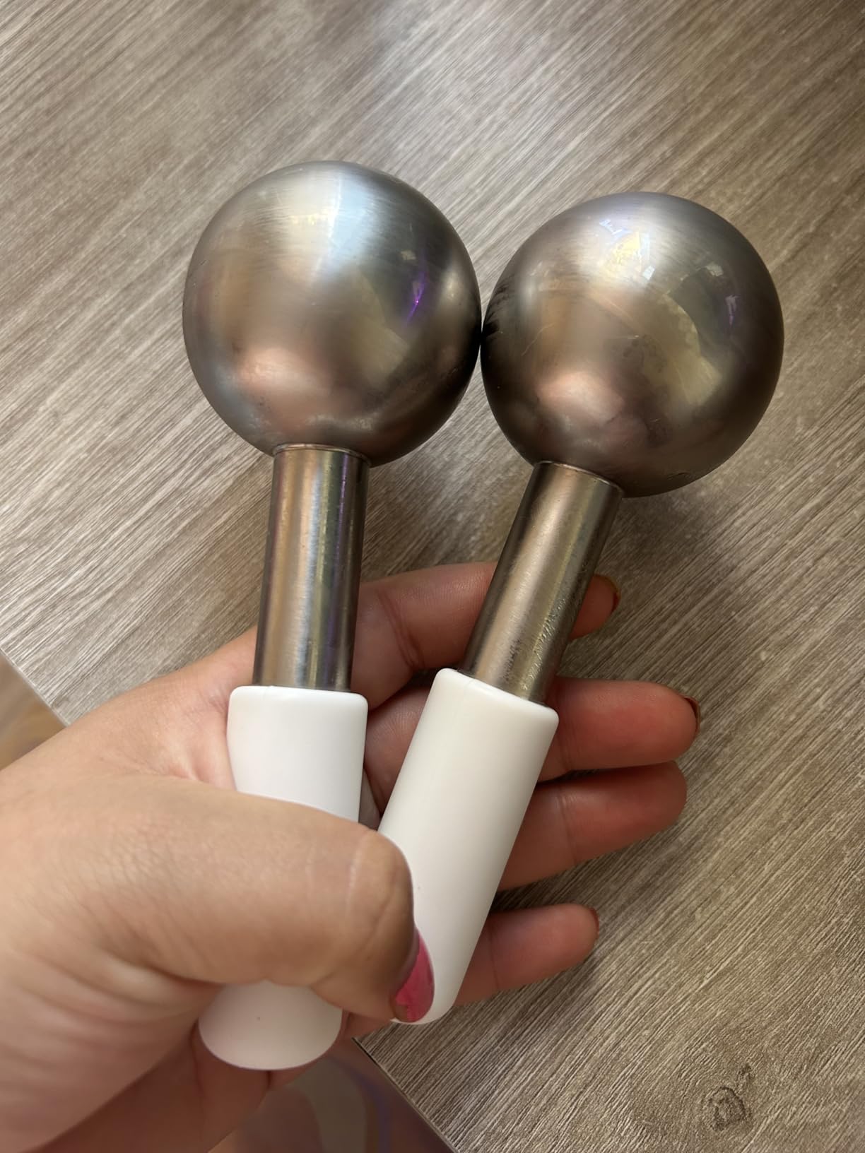 pfefe Ice Globes for Face & Eyes, Unbreakable Stainless Steel Cryo Sticks for Beauty Routines, Facials Cold Roller Cooling Globes for Puffiness, Wrinkles, Dark Circles, Headaches customer photo 1