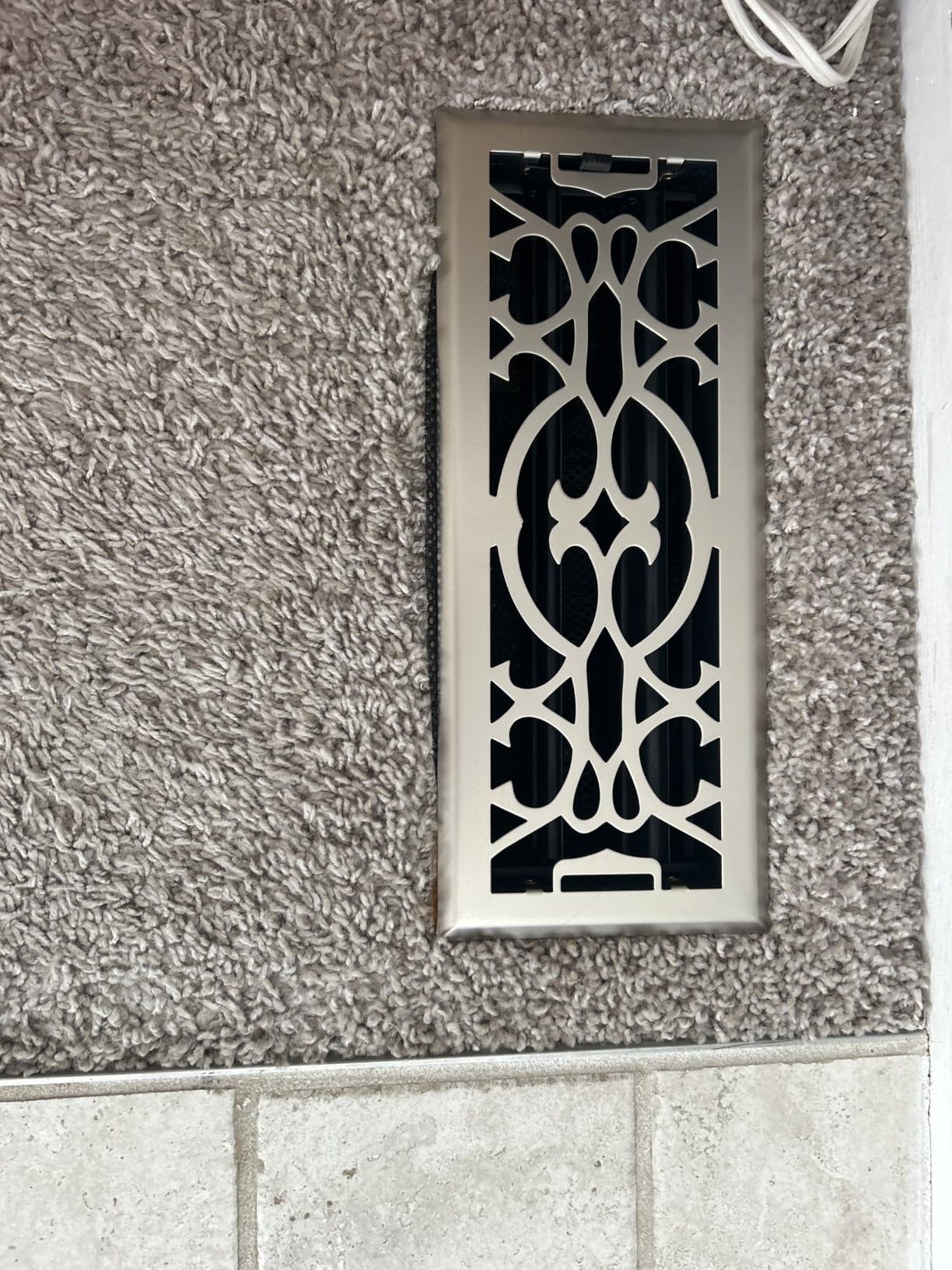 4X10 Floor Vent Covers Floor Register with Mesh Cover Trap, Heat and Air, Walkable Metal Floor Vent for HVAC Duct, Victorian, Polished Brass customer photo 1
