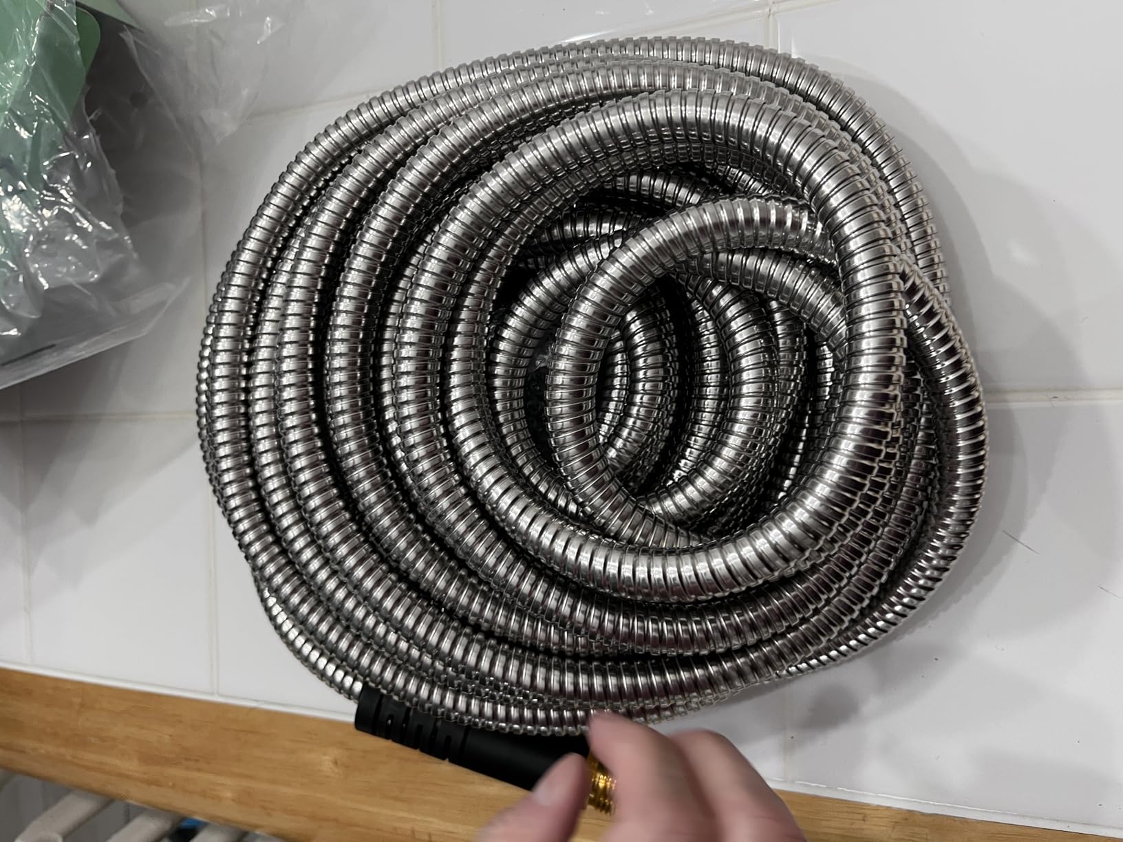 Garden Hose 50ft, Heavy Duty Stainless Steel Water Hose with 10 Functional Nozzles, No Kink, Lightweight and Flexible, Easy to Use and Store, Strong and Sturdy, Suitable for Yard and Lawn customer photo 2