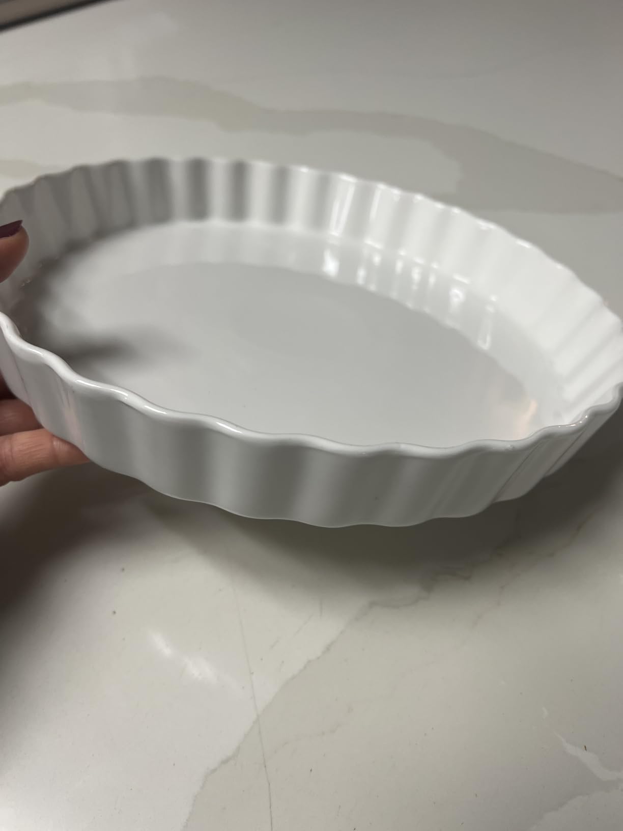 Ceramic Pie Pans, White, 11 Inches, Quiche Pans, 1 Piece customer photo 1