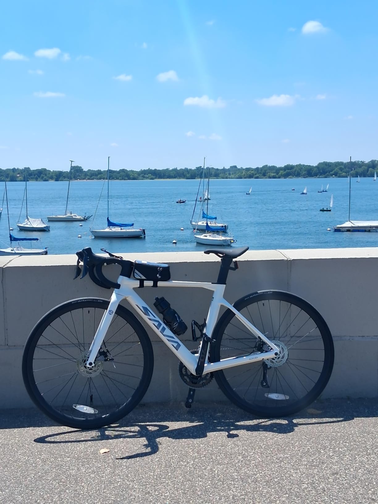 SAVADECK Carbon Disc Road Bike, Integrated Design Racing Bicycle Carbon Frame Carbon Fork with Shimano SORA R3000 Derailleur System 18 Speed Disc Brake Road Bike for Men or Women. customer photo 2