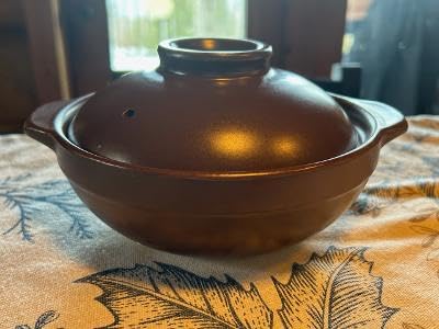 Japanese Donabe Clay Pot with Lid, 6.5 Inch Terracotta Ceramic Casserole for Stovetop & Oven, Traditional Earthenware for Cooking Rice, Soup, Stew and Meat customer photo 1