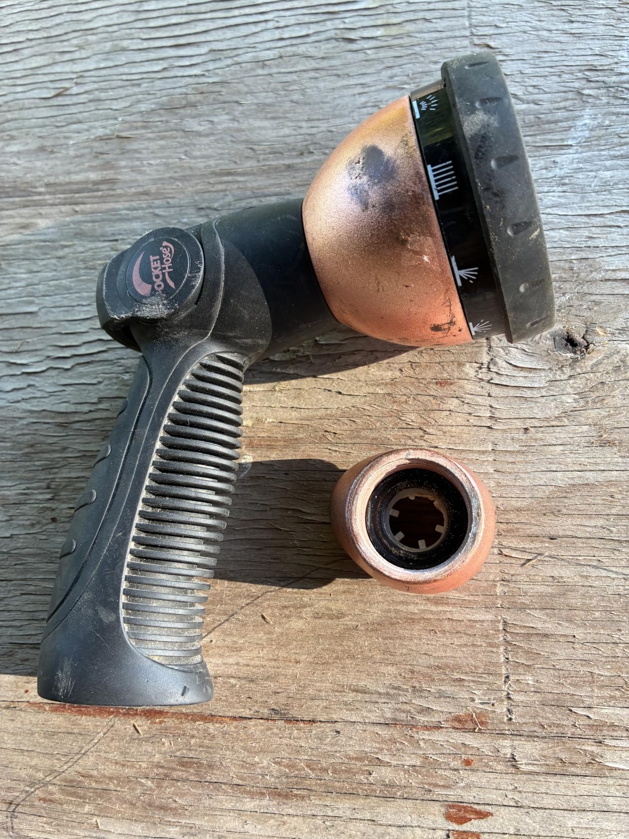 Pocket Hose 100 FT Copper Bullet Expandable Garden Hose w/10 Pattern Thumb Spray Nozzle AS SEEN ON TV 650psi 3/4 in Patented Lead-Free Ultra-Lightweight Solid Copper Anodized Aluminum customer photo 1