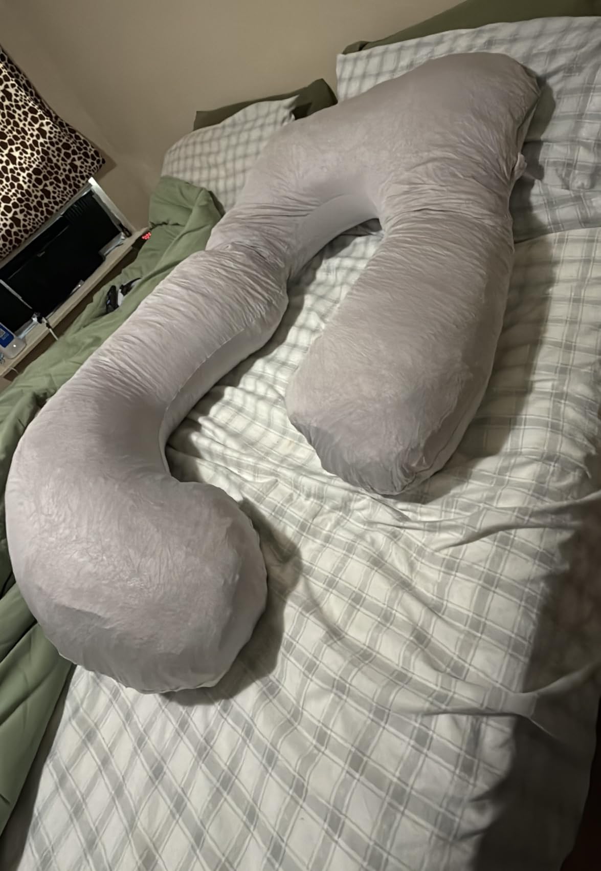 Sasttie Cooling Pregnancy Pillows for Sleeping, U Shaped Full Body Pillow with Removable Cover, Pregnant Women Must Haves, Maternity Essential, Light Grey customer photo 1