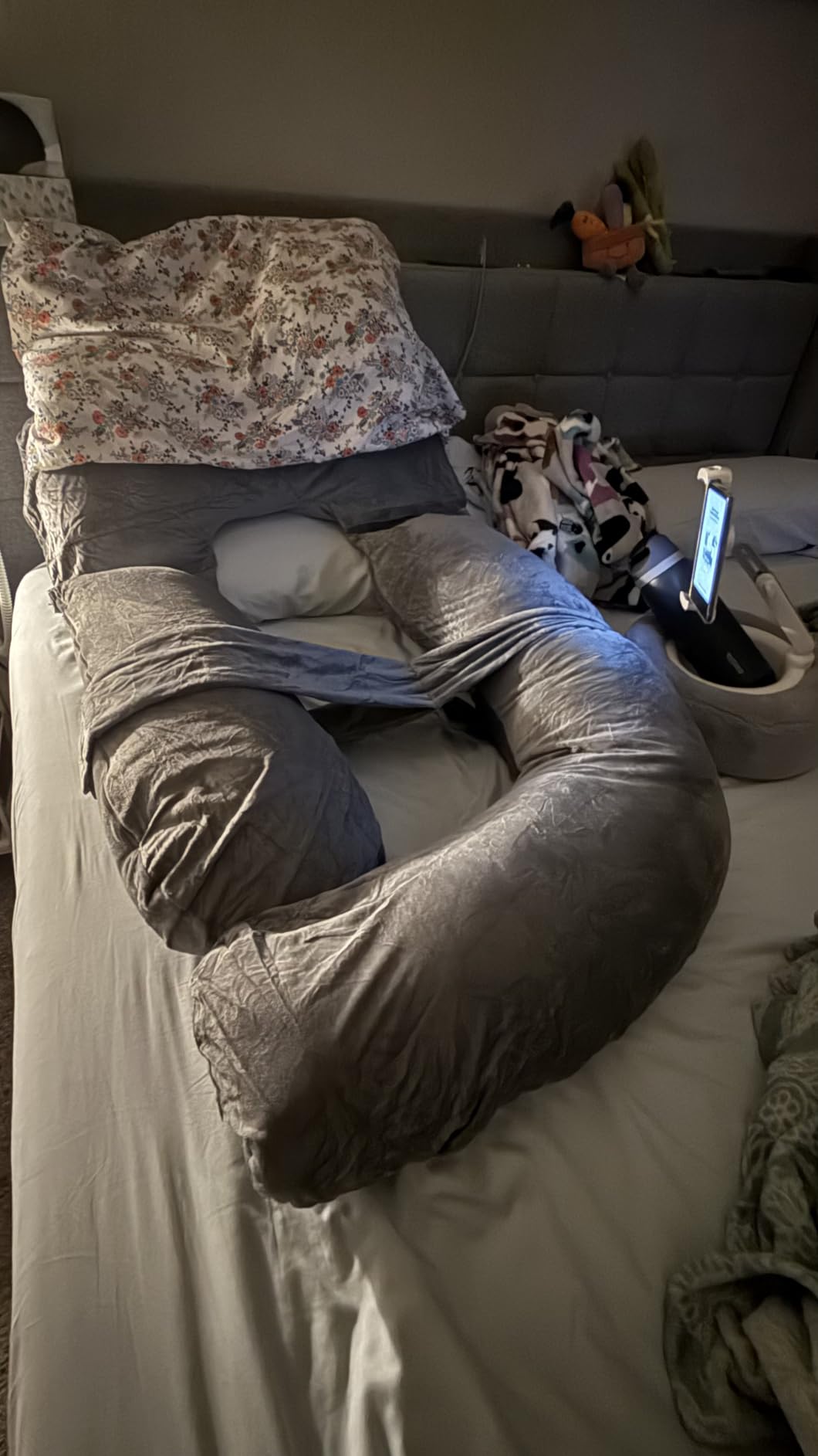 Sasttie Cooling Pregnancy Pillows for Sleeping, U Shaped Full Body Pillow with Removable Cover, Pregnant Women Must Haves, Maternity Essential, Light Grey customer photo 2