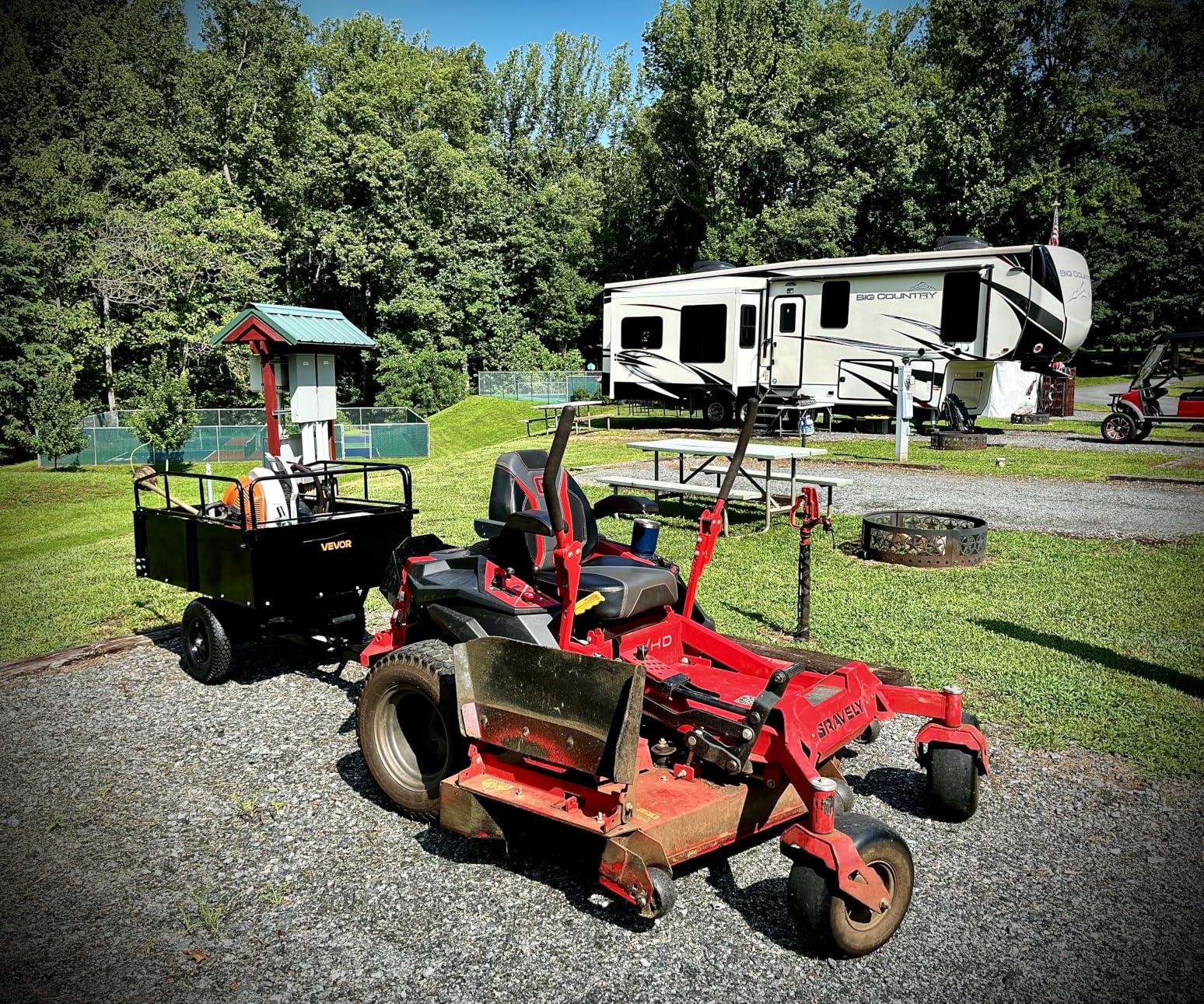 VEVOR Heavy Duty ATV Trailer Steel Dump Cart, 750 lbs 15 Cubic Feet, Garden Utility Trailer Yard Trailers with Removable Sides for Riding Lawn Mower Tractor customer photo 1