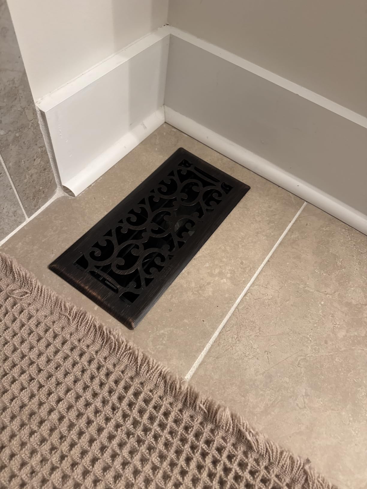 4x10 Inches Heavy Duty Walkable Floor Register - Easy Adjust Air Supply Lever Decorative Floor Vent Covers - Savannah Design Vent Covers for Home - Antique Brass customer photo 1