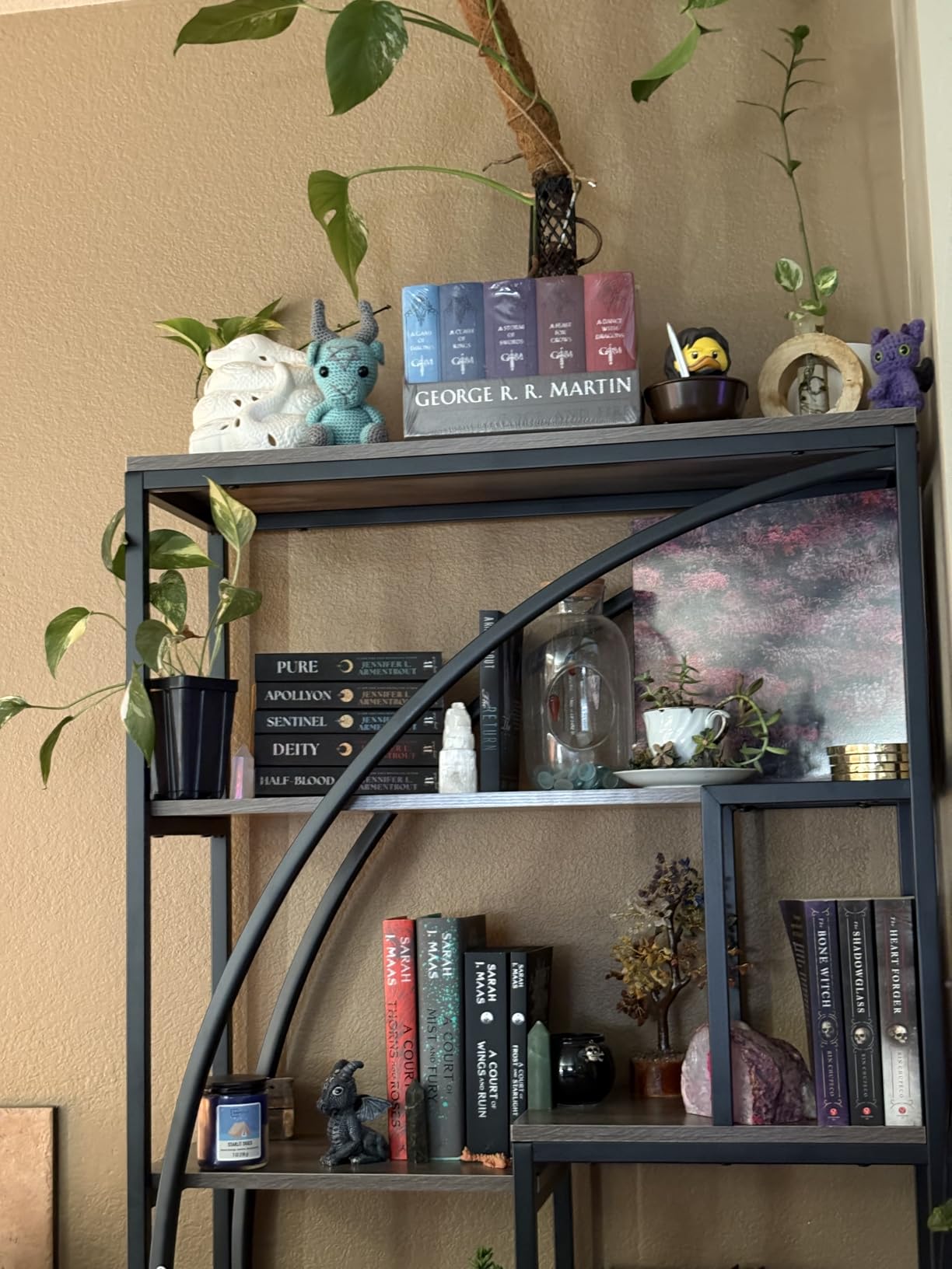Tribesigns Bookshelf, Industrial 5-Tier Etagere Bookcase, 70.8 inch Tall Bookshelf with 8 Open Storage Shelf, Book Shelf Display Tack Shelving Unit for Home Office Living Room, Rustic Brown customer photo 2