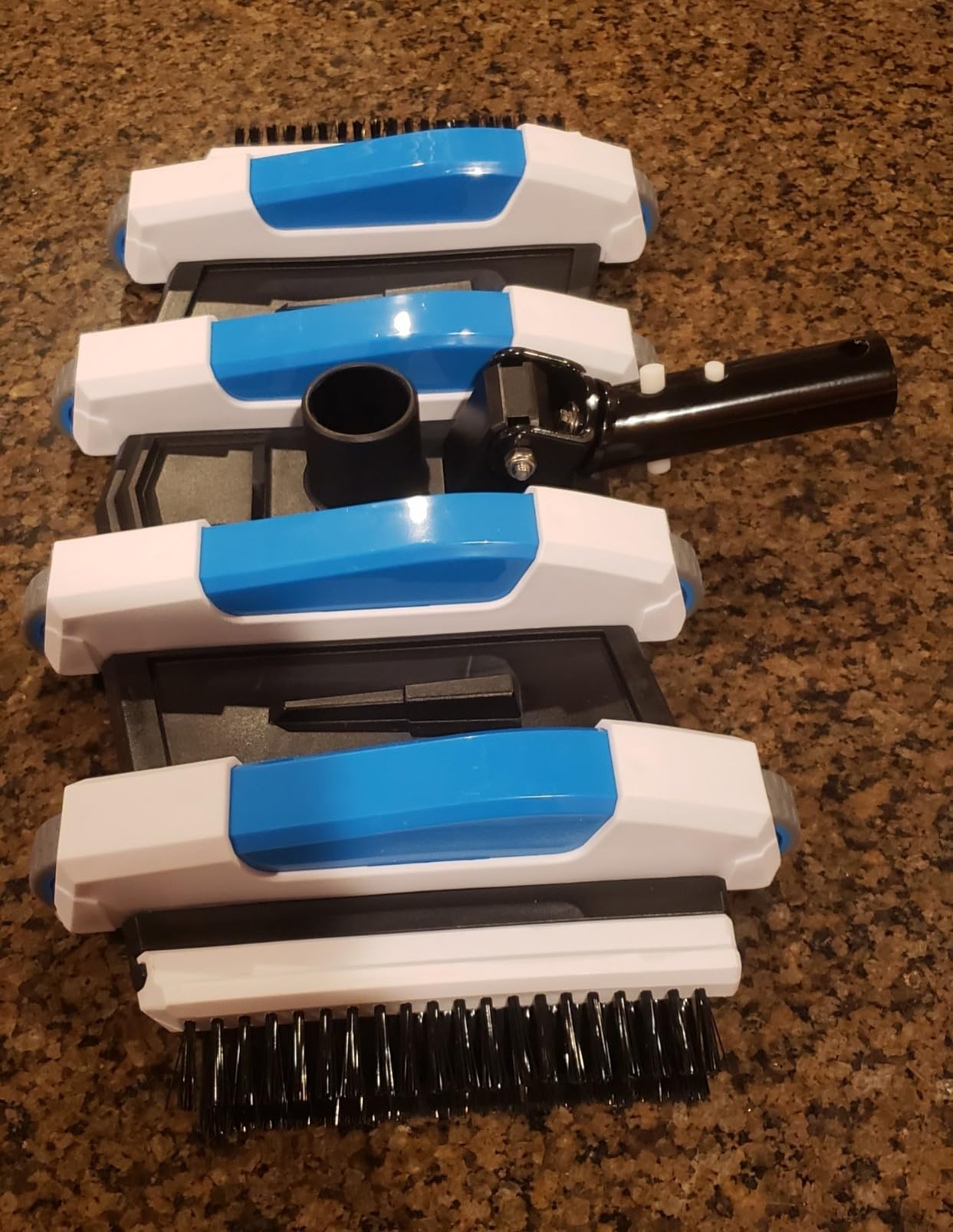 Enhanced Pool Vacuum Head with Direction-Control Handle - 17.5in Extra-Wide 4LB Professional Weighted Vac Heads Brush & Wheels -Deep Clean for Vinyl Liner,Inground & Above Ground Swimming Pool - Blue customer photo 2