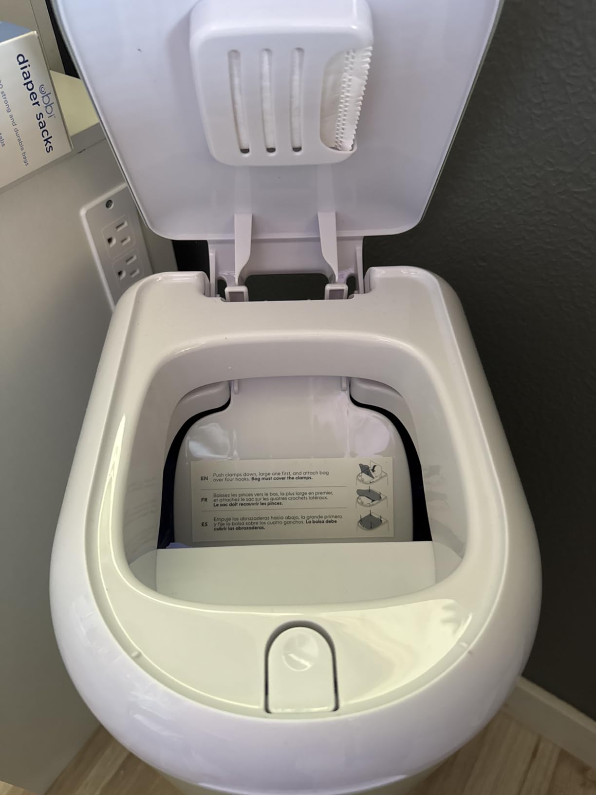 Diaper Genie Platinum Pail (Lily White) - Durable Stainless Steel, Includes 1 Easy Roll Refill with 18 Bags customer photo 2